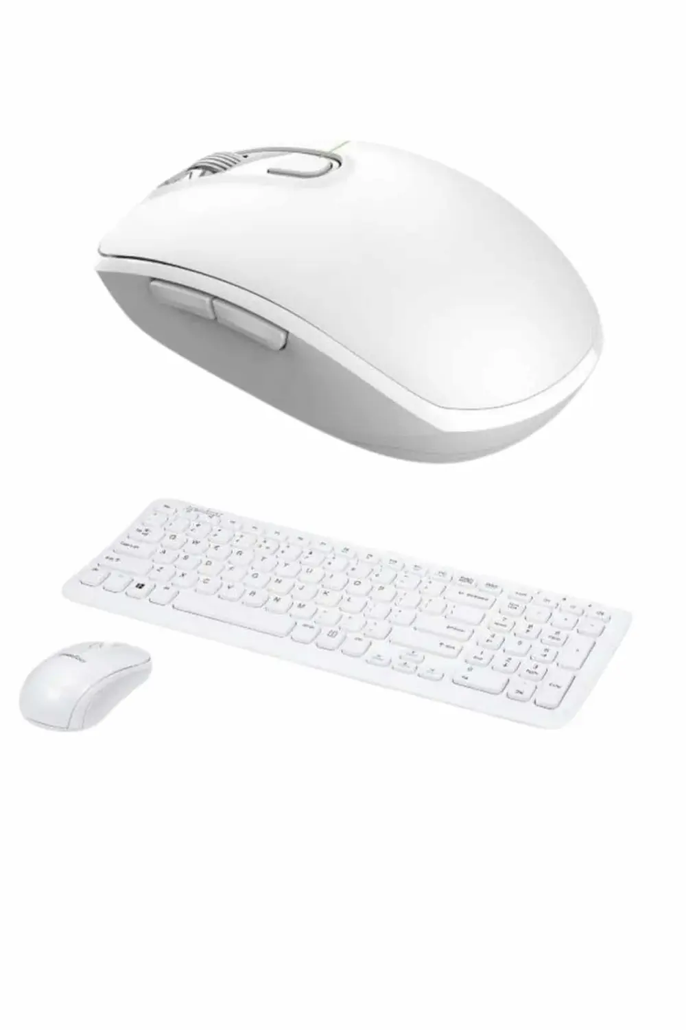 Kablosuz Klavye Mouse Seti Beyaz Q Klavye Tüm Cihazlara Uyumlu