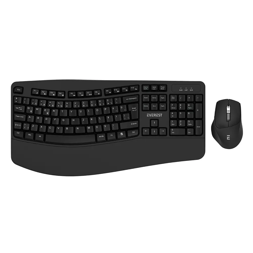 KABLOSUZ KLAVYE - MOUSE SETİ MULTİMEDİA - ERGOMİK BİLEK DESTEK Q 