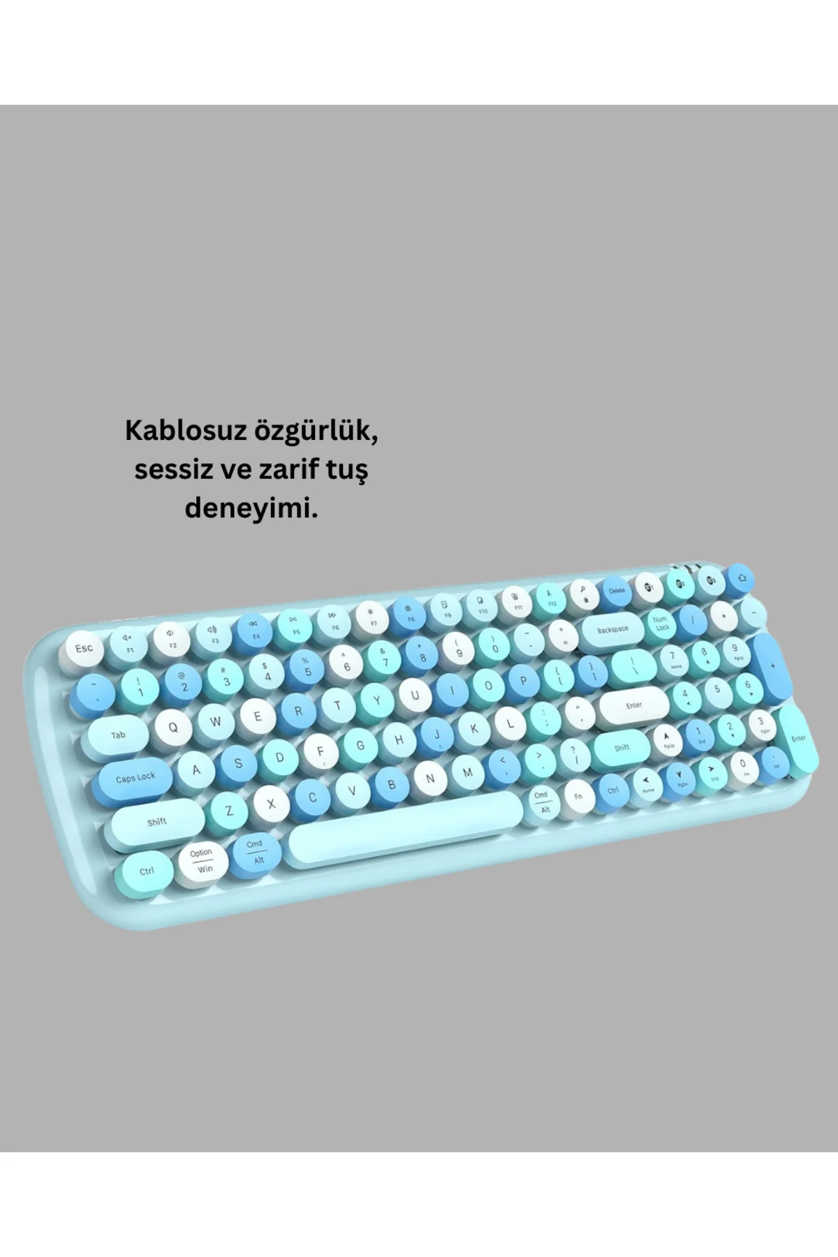 Kablosuz Klavye ve Mouse Seti – Sessiz Tuş, Retro Tasarım