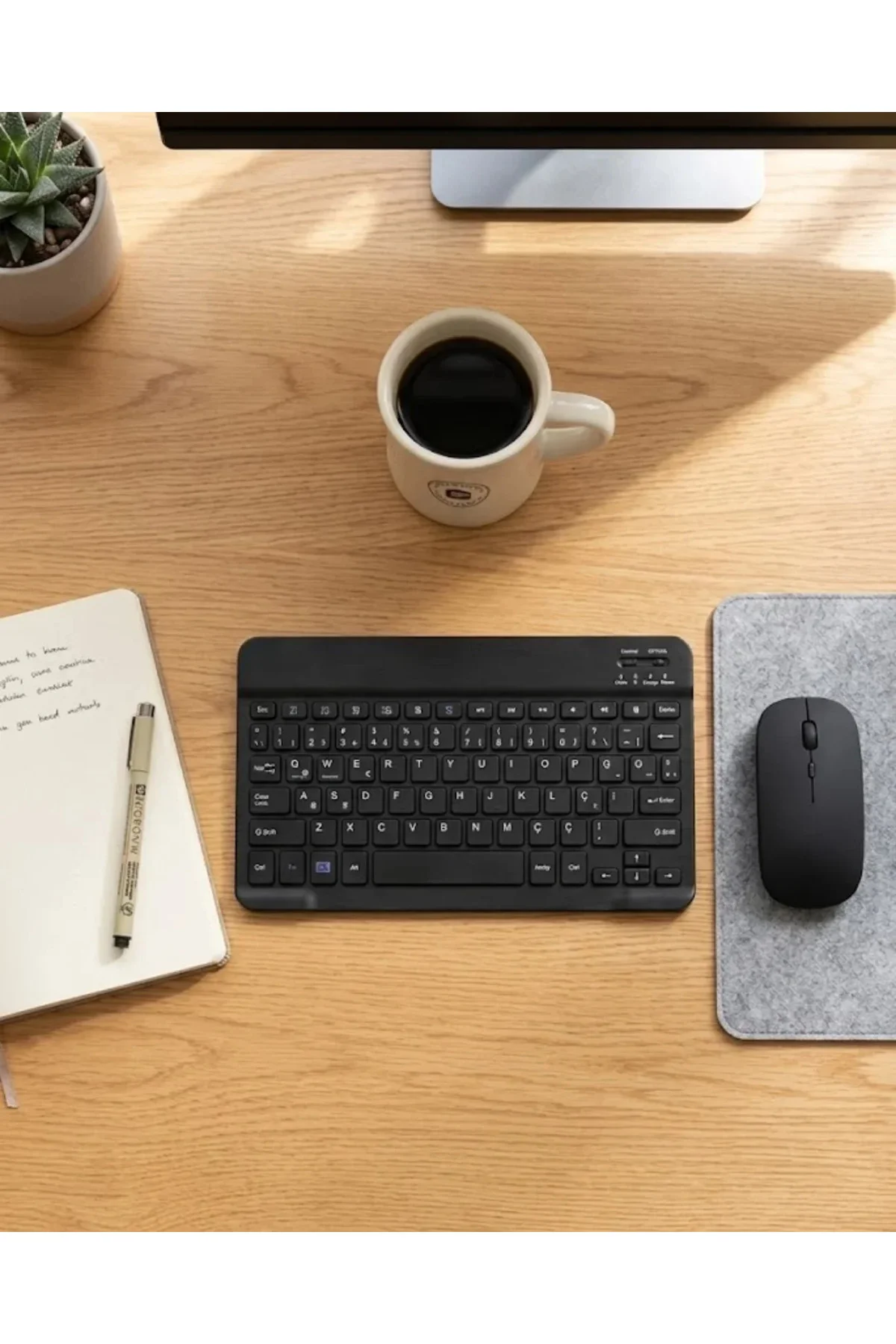 Kablosuz Klavye ve Mouse Kombosu Bluetooth Uyumlu Sessiz Set Kablosuz Klavye ve Mouse Kombosu Bluetooth Uyumlu Sessiz Set