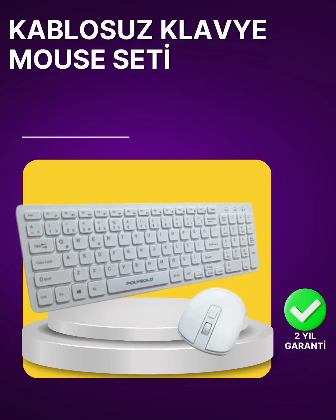 Kablosuz Klavye ve Mouse Seti - Ergonomik Tasarım, Sessiz Kullanı
