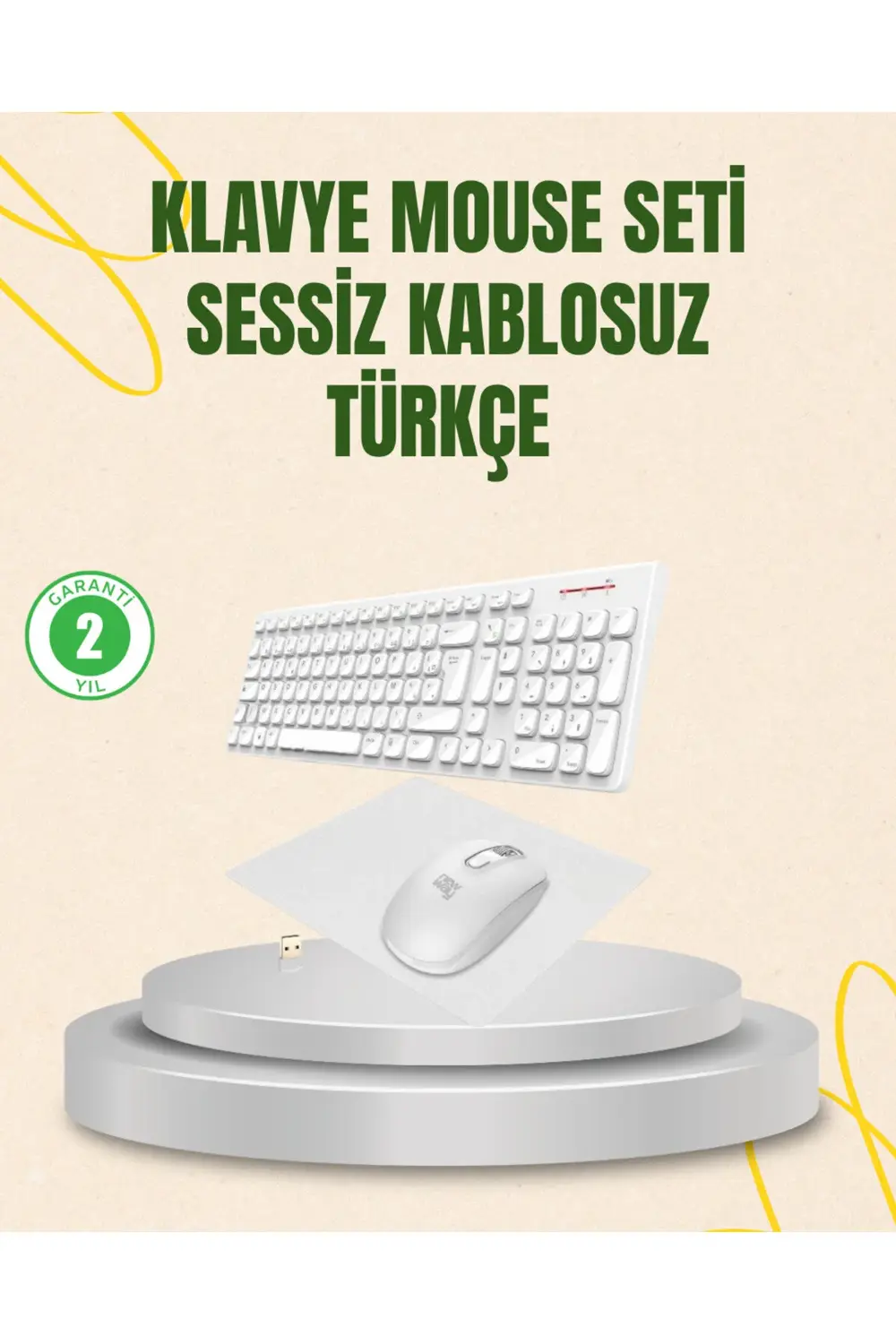 Kablosuz Klavye ve Mouse Seti - Ergonomik Tasarım, Sessiz Kullanı
