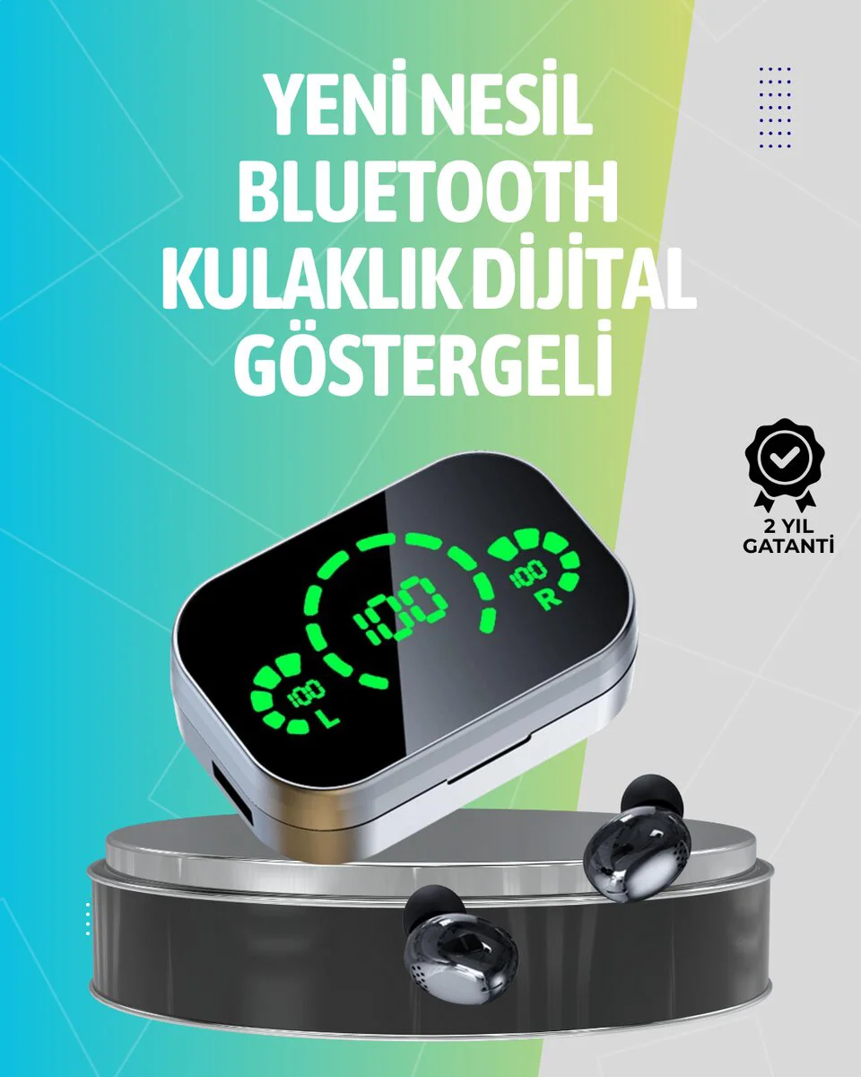 Kablosuz Kulak İçi Bluetooth Kulaklık – Dokunmatik Kontrol ve LED Şarj Ekranı | Kablosuz Ses, Düşük Gecikme, Gürültü Engelleme