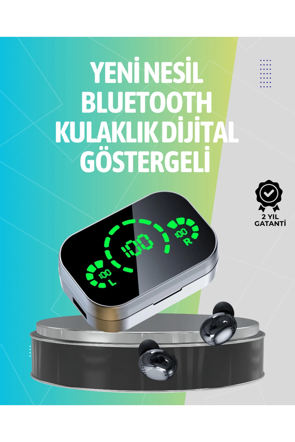 Kablosuz Kulak İçi Bluetooth Kulaklık – Dokunmatik Kontrol ve LED Şarj Ekranı