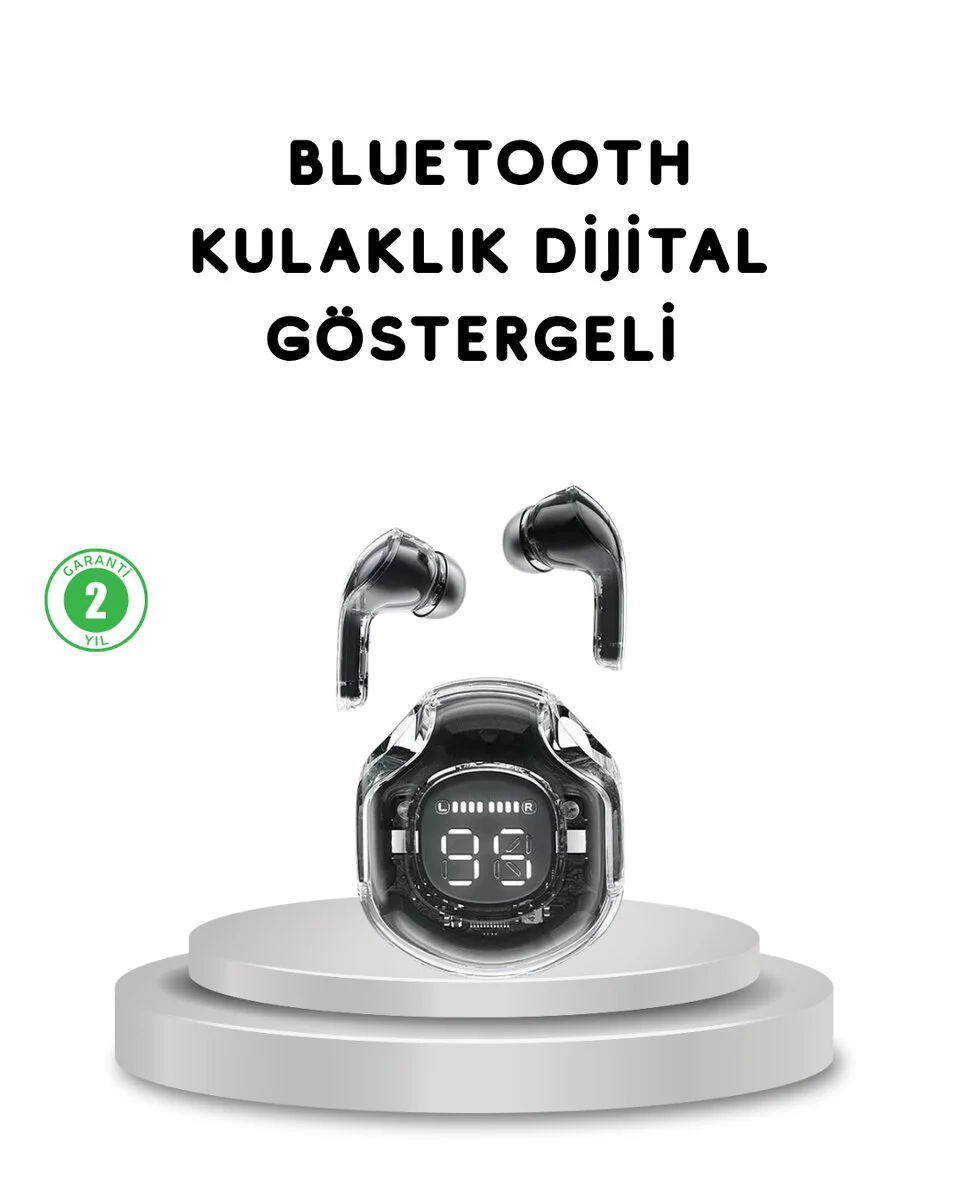Kablosuz Kulaklık Bluetooth 5.3 - HiFi Stereo, Extra Bass ve Dijital Ekranlı Kulaklık