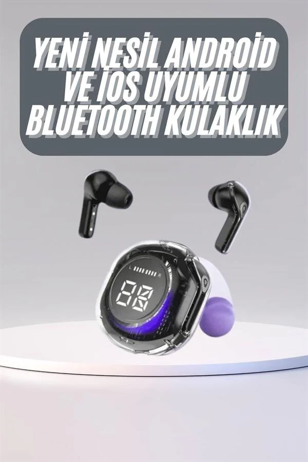 Kablosuz Kulaklık - Bluetooth 5.3 ANC ENC, Extra Bass ve Şarj Göstergeli Kulaklık