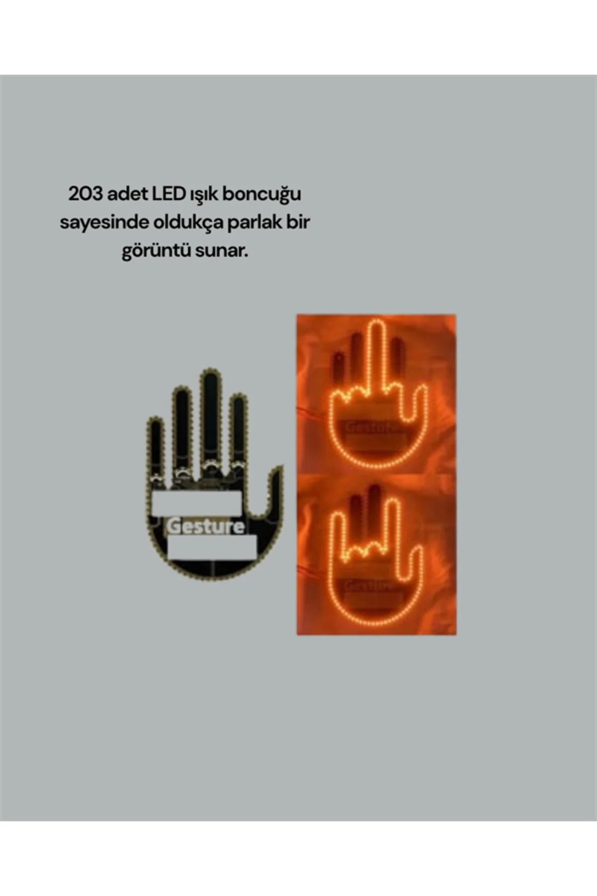 Kablosuz Kumandalı Led Jest Işığı – 3 Modlu Araba Arkası Mesaj Işığı 203 Led Ile Yüksek Parlaklık