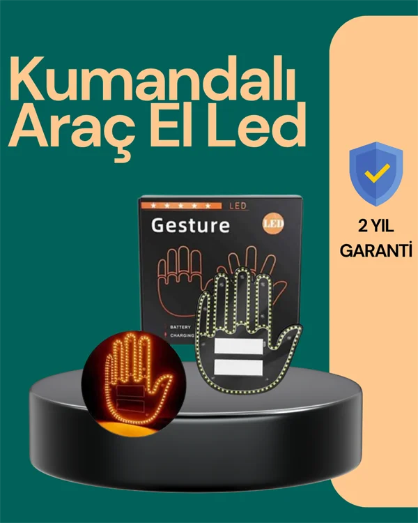 Kablosuz Kumandalı LED Jest Işığı – 3 Modlu Araba Arkası Mesaj Iş