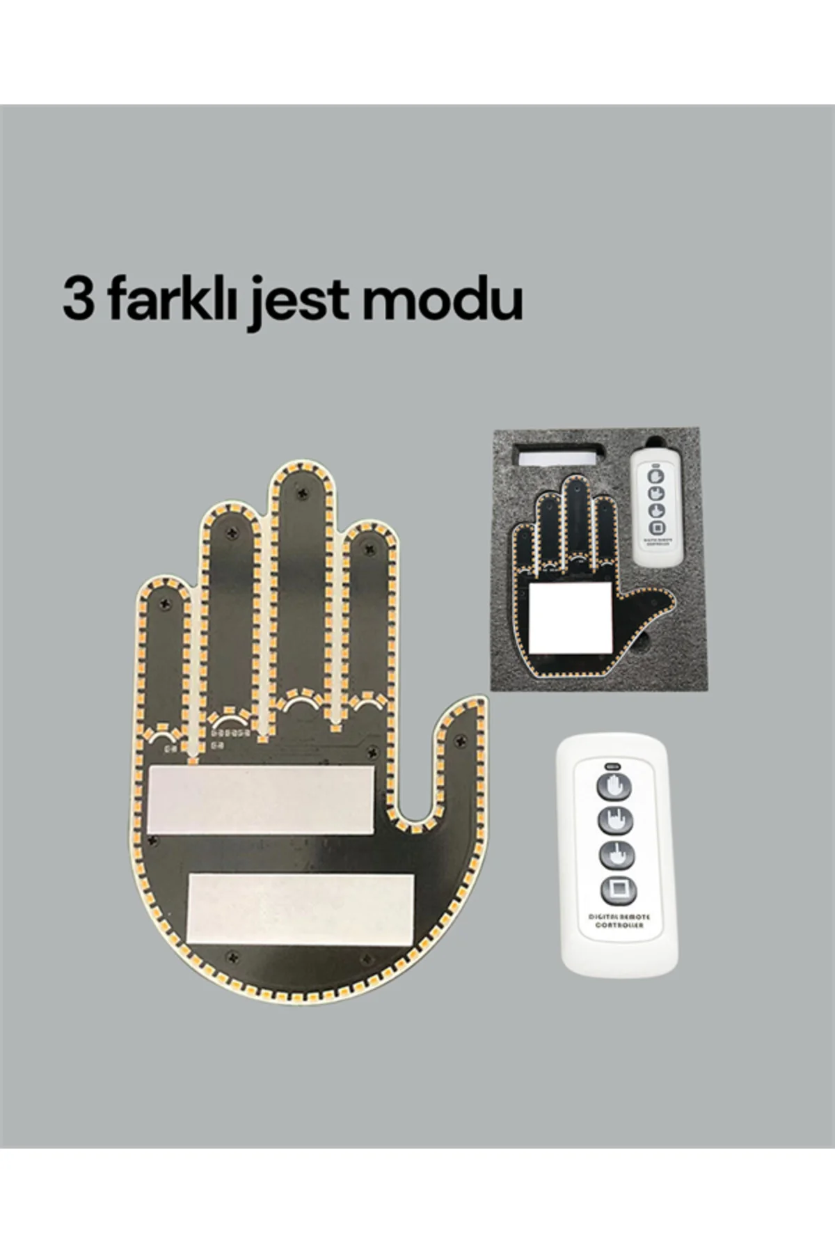 Kablosuz Kumandalı Led Jest Işığı – 3 Modlu Araba Arkası Mesaj Işığı 203 Led Ile Yüksek Parlaklık