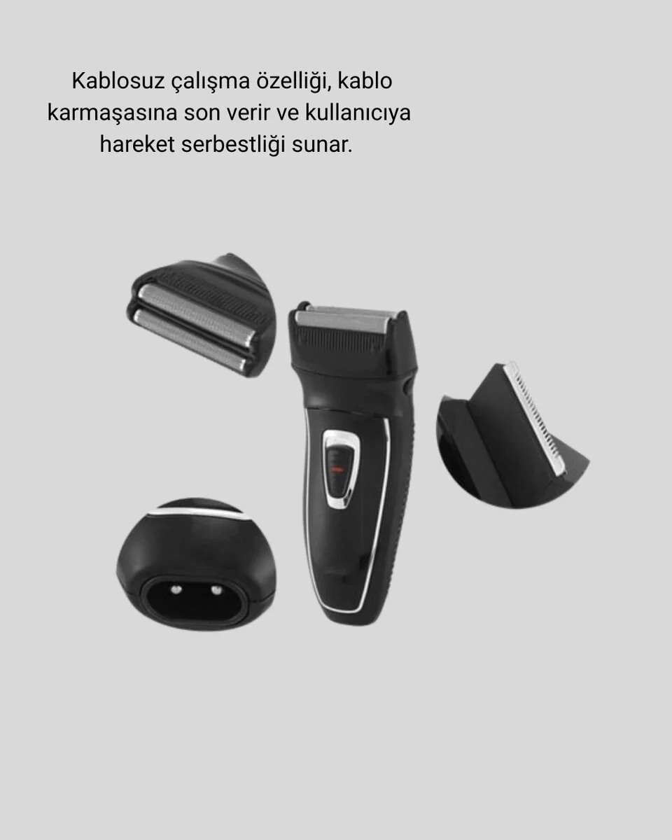 Kablosuz Kuru Tıraş Makinesi - Erkek Bakım Ürünü, Yıkanabilir Gövde