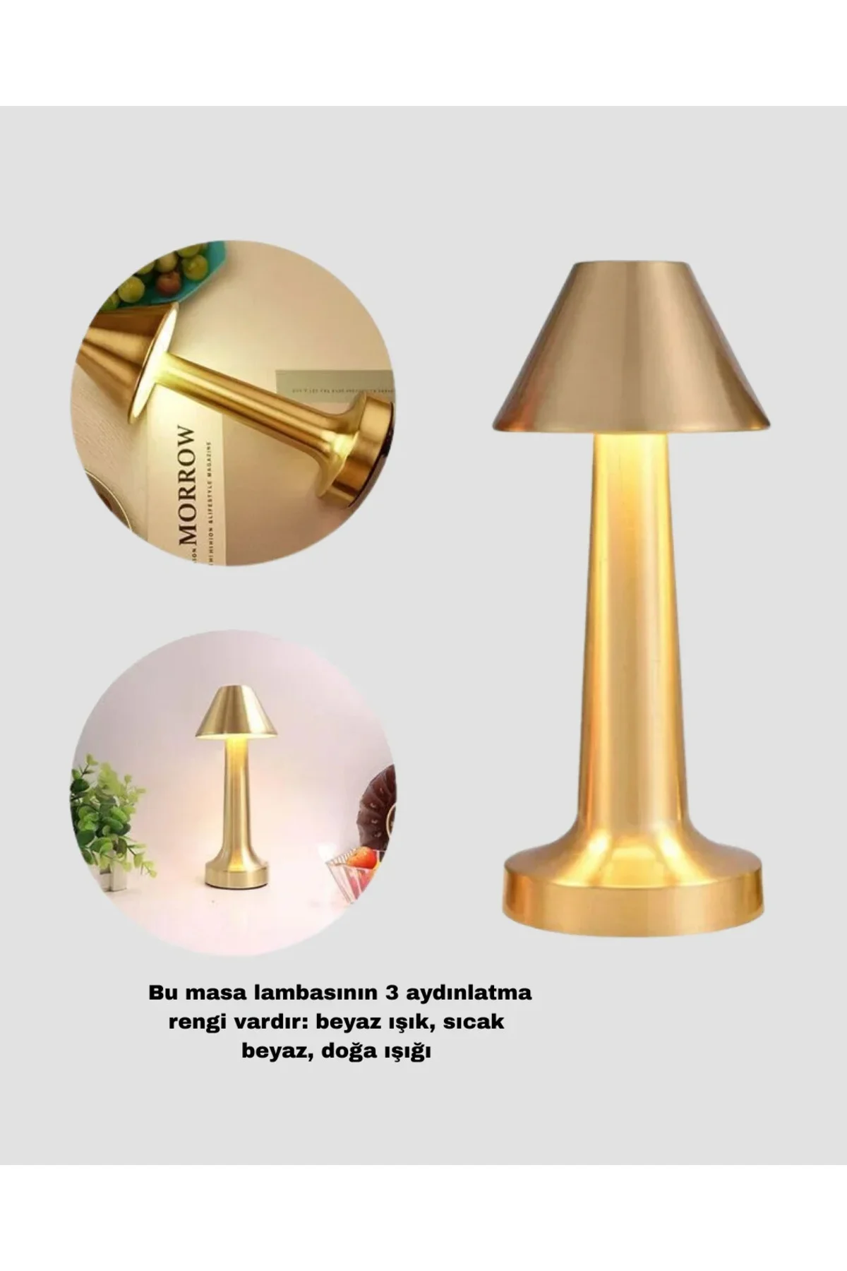 Kablosuz LED Masa Lambası 1800mAh 3 Renk Aydınlatma Dokunmatik Yeni Nesil Kablosuz LED Masa Lambası 1800mAh 3 Renk Aydınlatma Dokunmatik Yeni Nesil