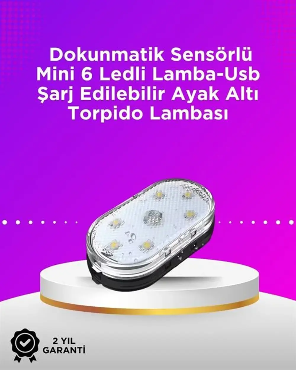 Kablosuz Manyetik Montajlı Araba İçin 7 Renkli Ambiyans Işığı Set