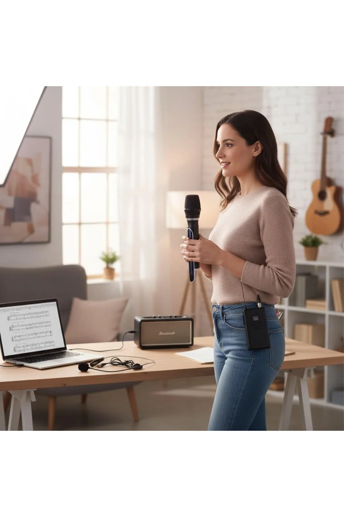 Kablosuz Mikrofon Seti – VHF 220–270 MHz Wireless El Mikrofonu ve