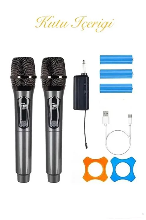 Kablosuz Mikrofon Seti Çift Mikrofon UHF Karaoke 50m Menzil Şarj Edilebilir Fiyatı, Yorumları ve Özellikleri