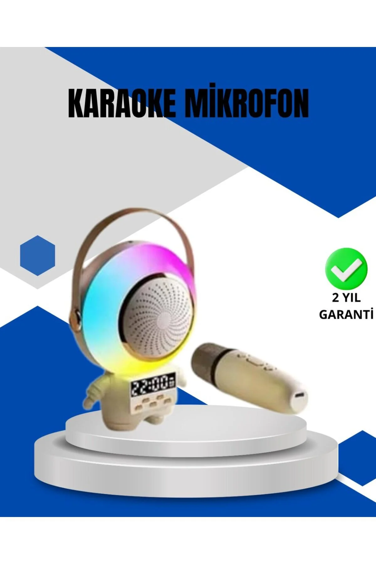 Kablosuz Mikrofonlu Astronot Tasarım Bluetooth Speaker Karaoke - TRNDYL7873-3008 Kablosuz Mikrofonlu Astronot Tasarım Bluetooth Speaker Karaoke - TRNDYL7873-3008