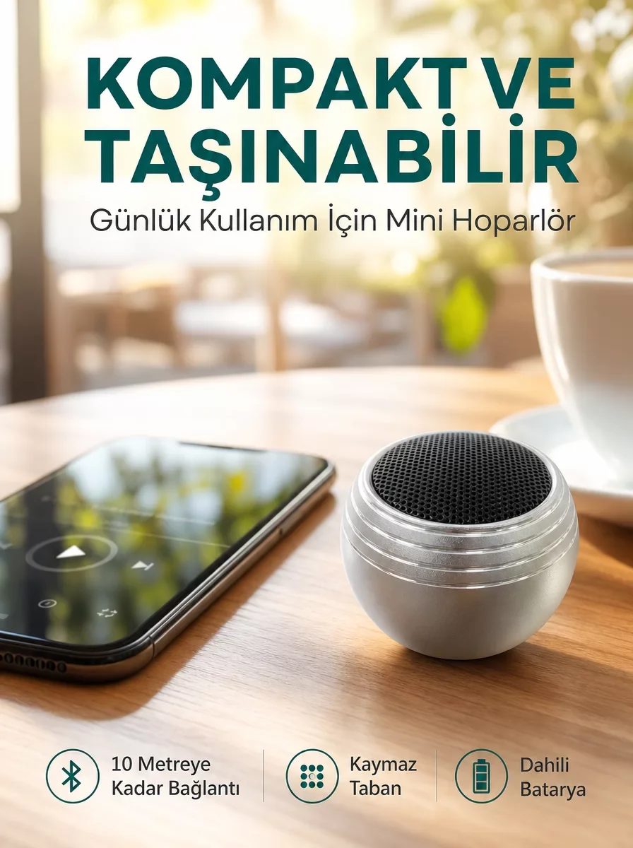 Kablosuz Mini Hoparlör TWS Destekli Şarjlı Kompakt Ses Sistemi - Yeni Nesil
