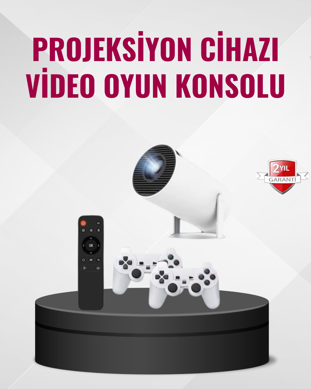 Kablosuz Mini Projeksiyon Cihazı Oyun ve Film İçin Taşınabilir Ev