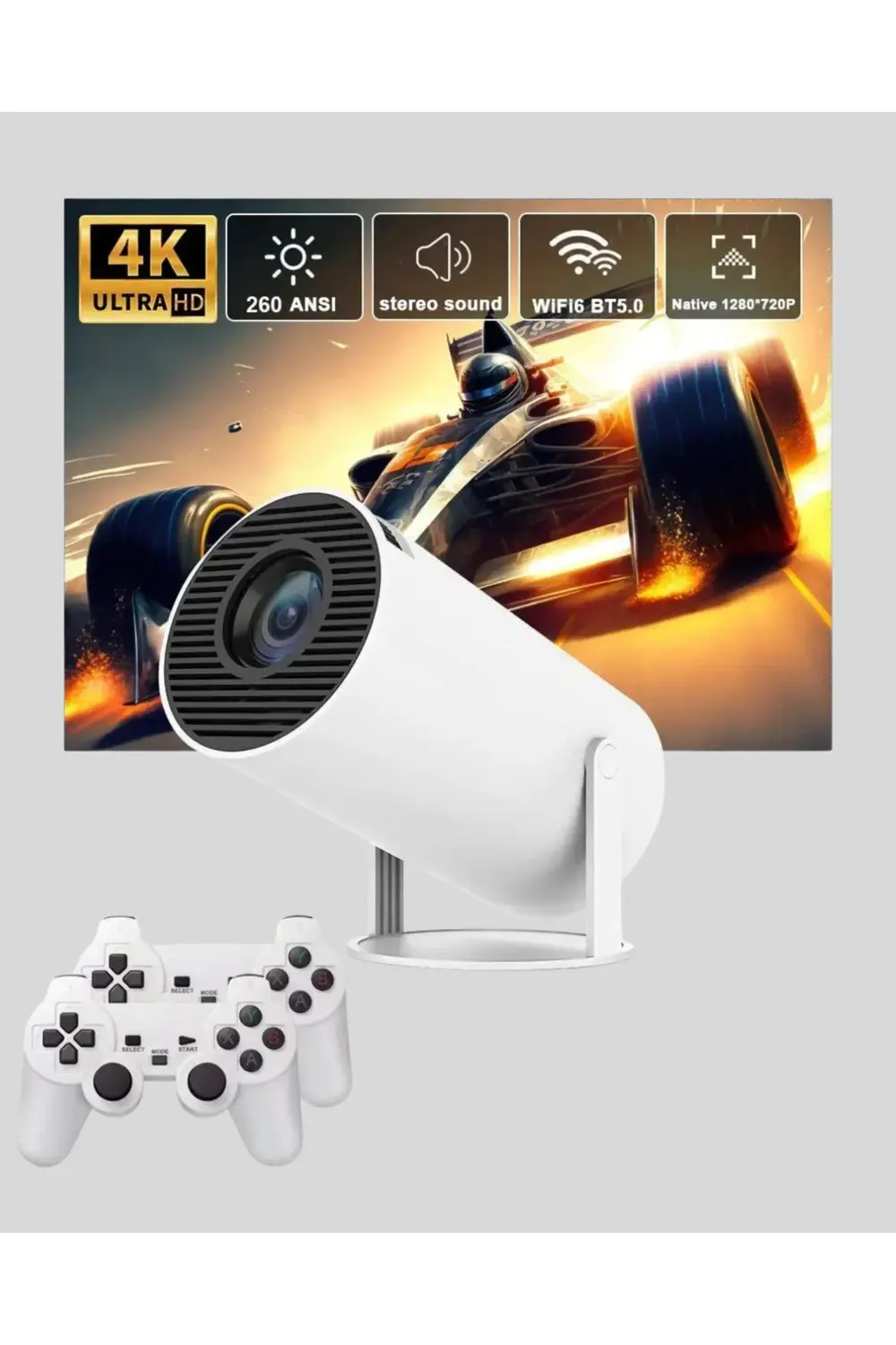 Kablosuz Mini Projeksiyon Cihazı Oyun ve Film İçin Taşınabilir Ev