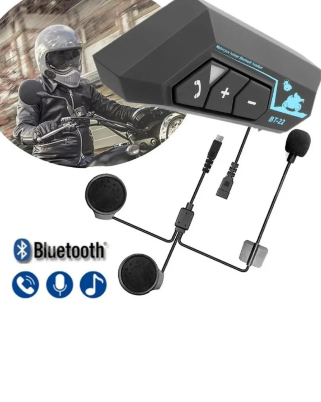 Kablosuz Motosiklet Kask Kulaklığı Bluetooth Mikrofonlu Sürüş Sistemi