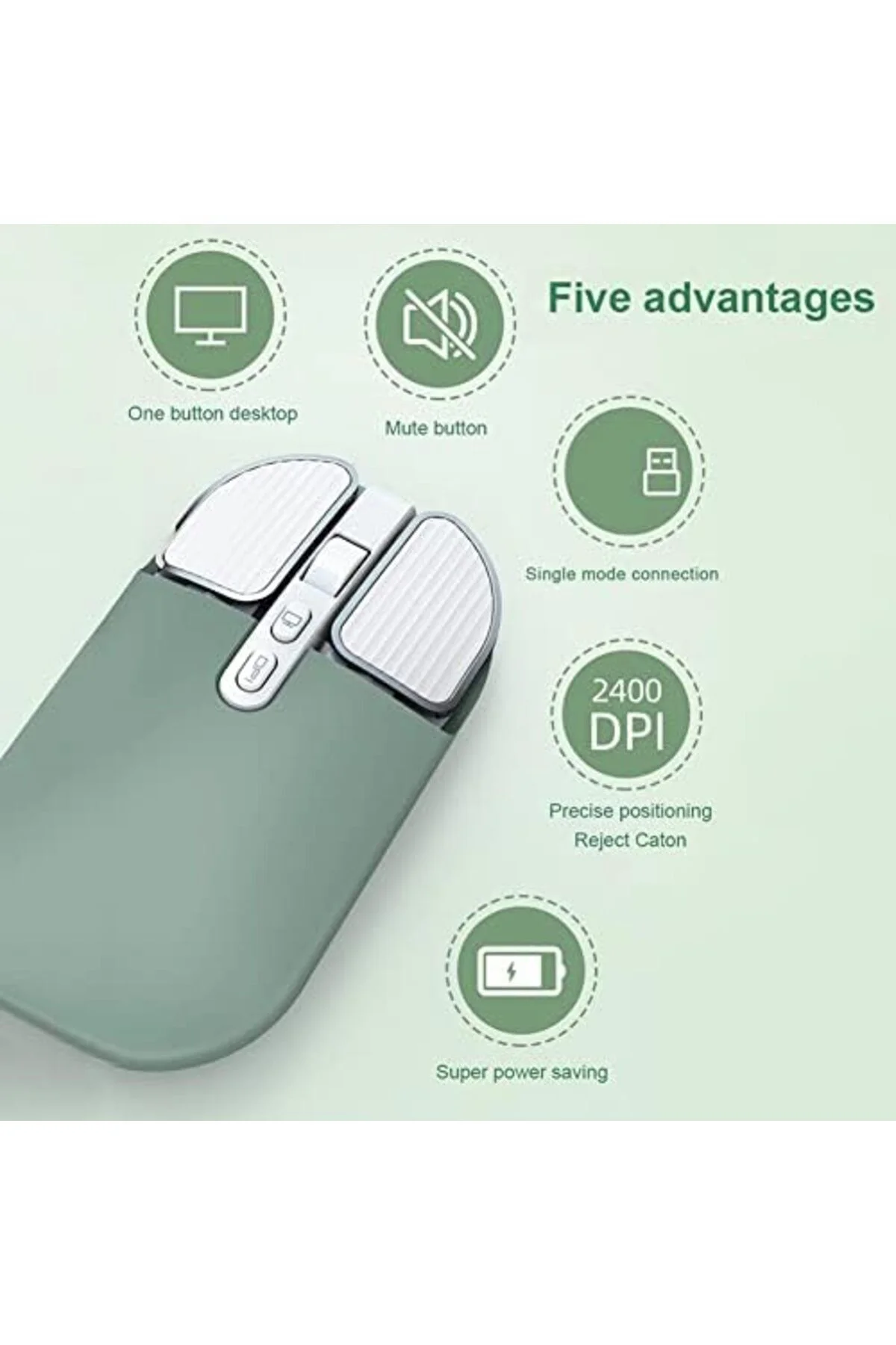 Kablosuz Mouse Ergonomik Sessizlik Tıklayın Dizüstü Bilgisayar PC Ofis/Ev/İş, İki Elini Kullanabilen