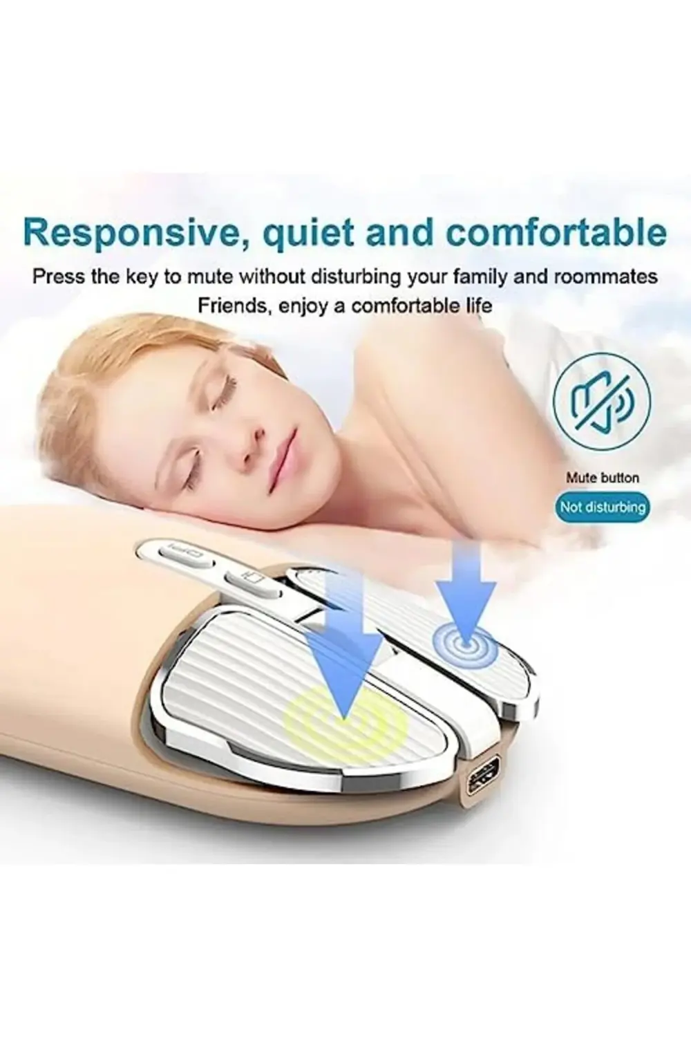 Kablosuz Mouse Ergonomik Sessizlik Tıklayın Dizüstü Bilgisayar PC