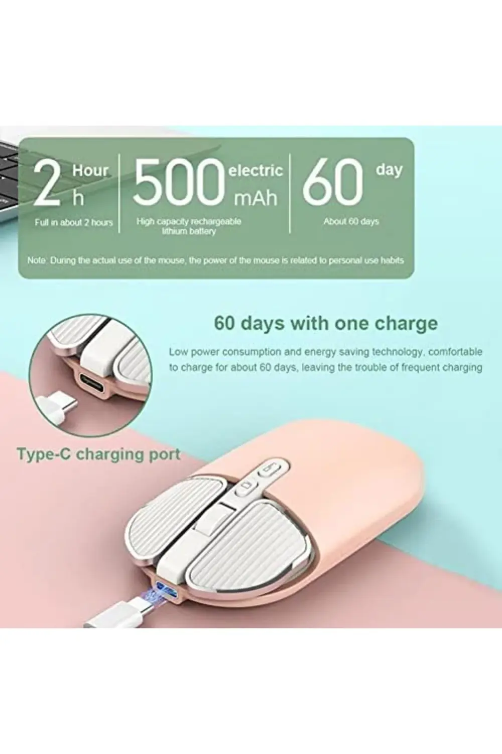 Kablosuz Mouse Ergonomik Sessizlik Tıklayın Dizüstü Bilgisayar PC