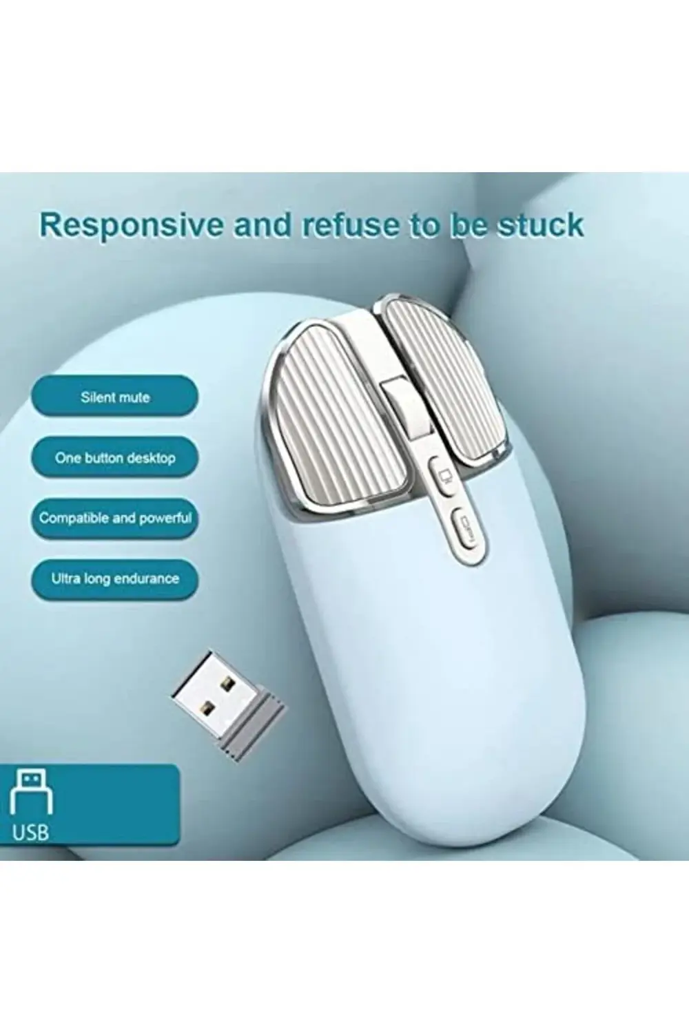 Kablosuz Mouse Ergonomik Sessizlik Tıklayın Dizüstü Bilgisayar PC