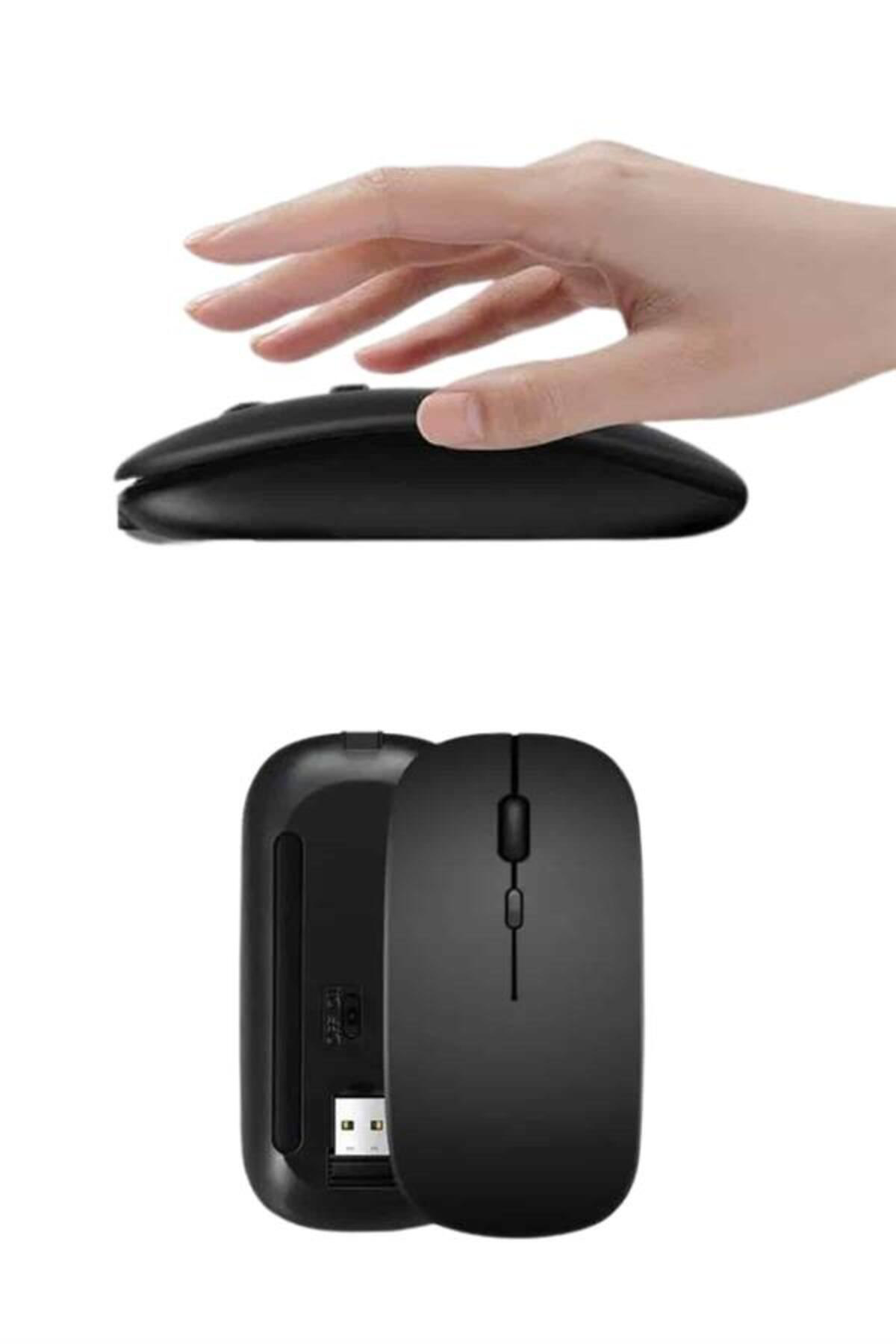 Kablosuz Mouse Fare Şarjlı Bluetooth Wireless Çift Modlu Sessiz -