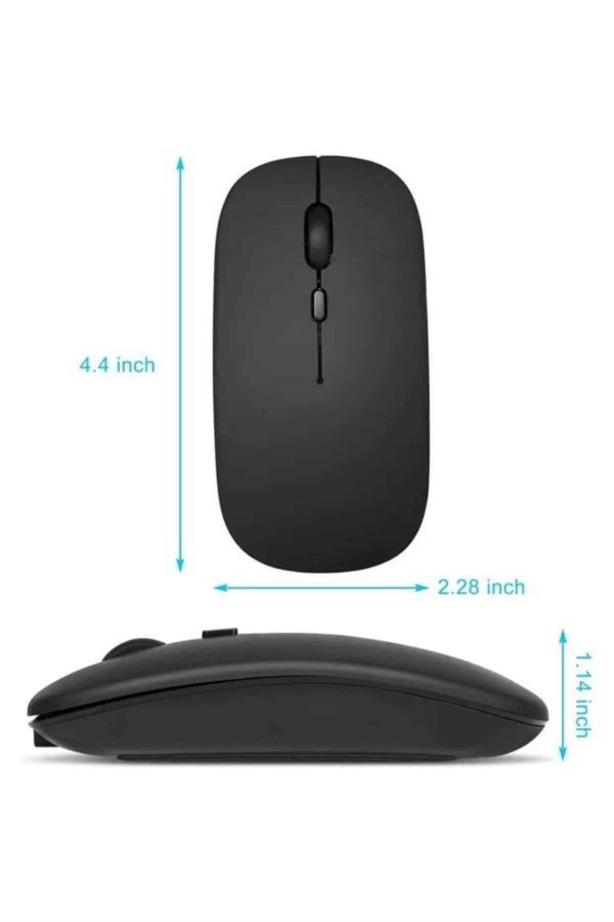 Kablosuz Mouse Fare Şarjlı Bluetooth Wireless Çift Modlu Sessiz -