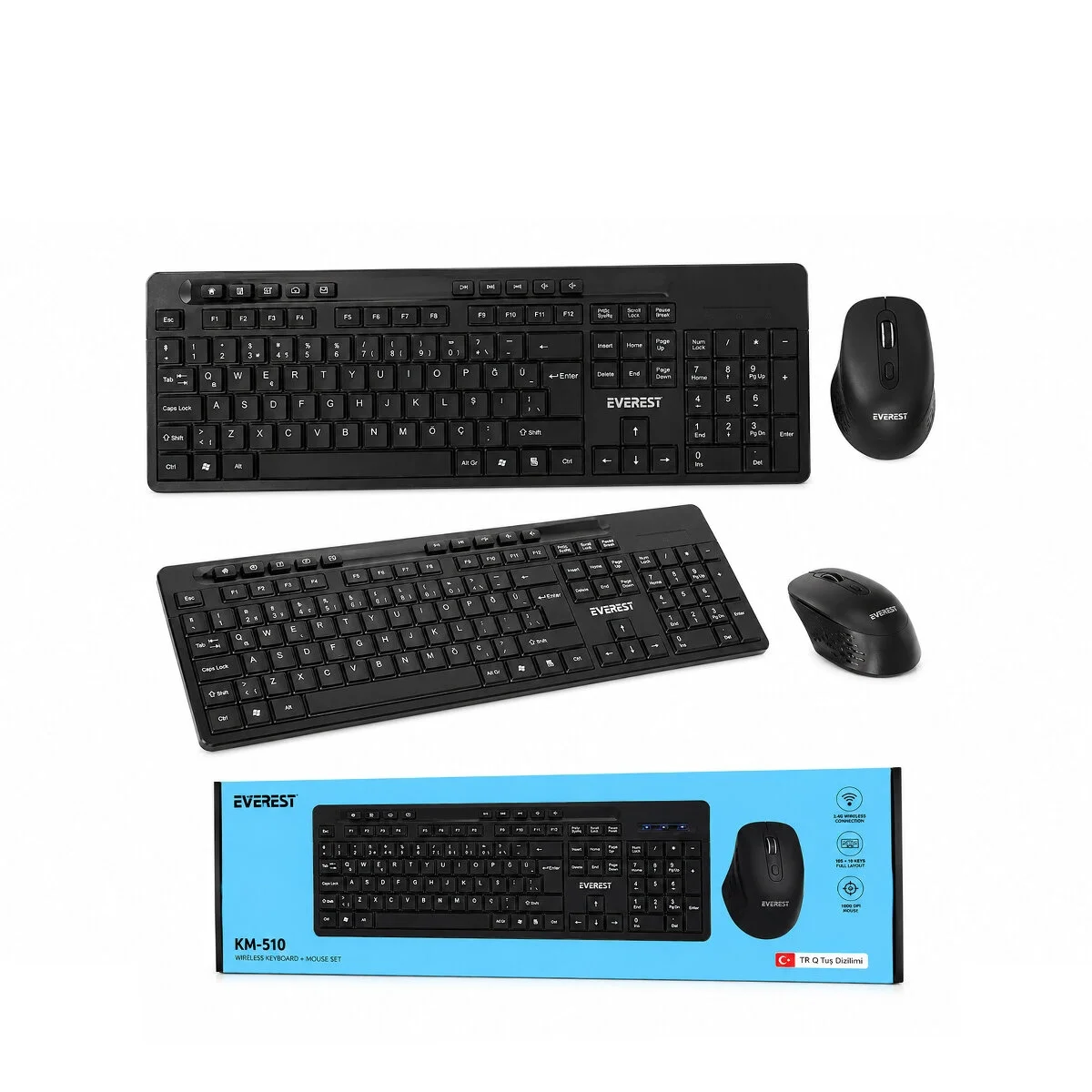 Kablosuz Multimedia Klavye - Mouse Seti Siyah Q Klavye Km-510 Bx40 Fiyatı, Yorumları ve Özellikleri