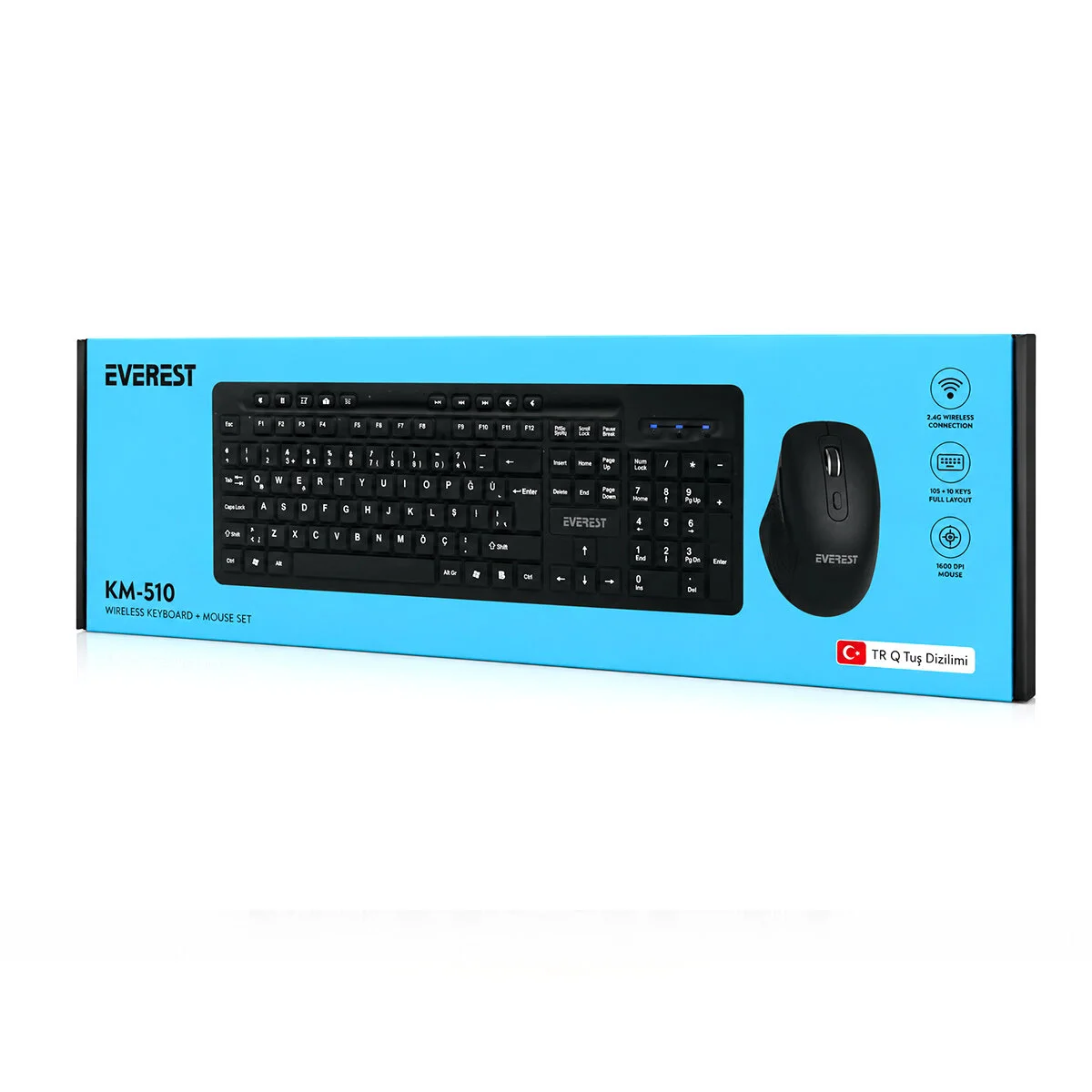 Kablosuz Multimedia Klavye - Mouse Seti Siyah Q Klavye KM-510 Fiyatı, Yorumları ve Özellikleri