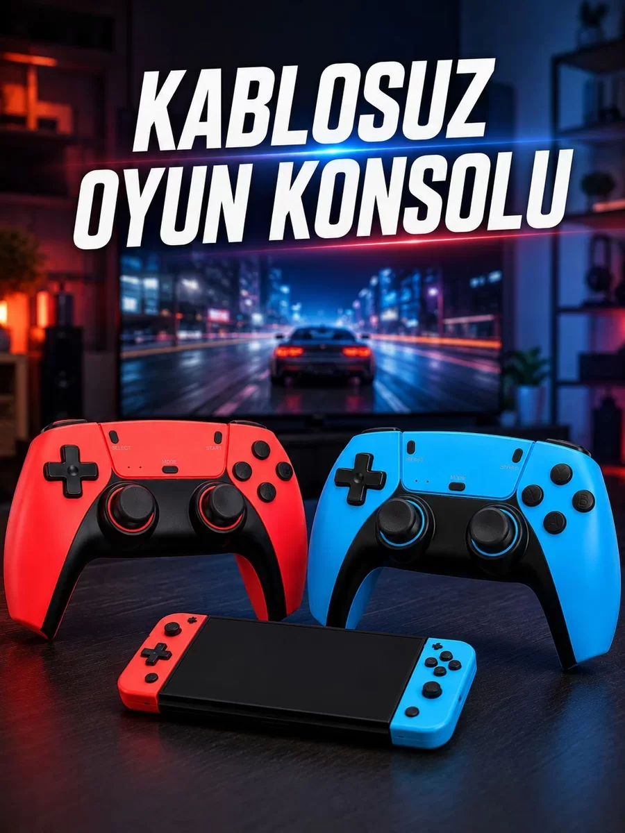 Kablosuz Oyun Konsolu HDMI Çıkışlı Retro Oyun Seti - Çift Kontrolcü ile Sonsuz Eğlence