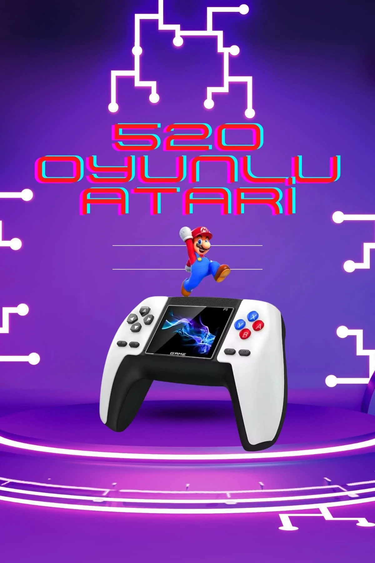 Kablosuz Oyun Konsolu Atari Game Stick Retro Konsol 520 Oyunlu - 