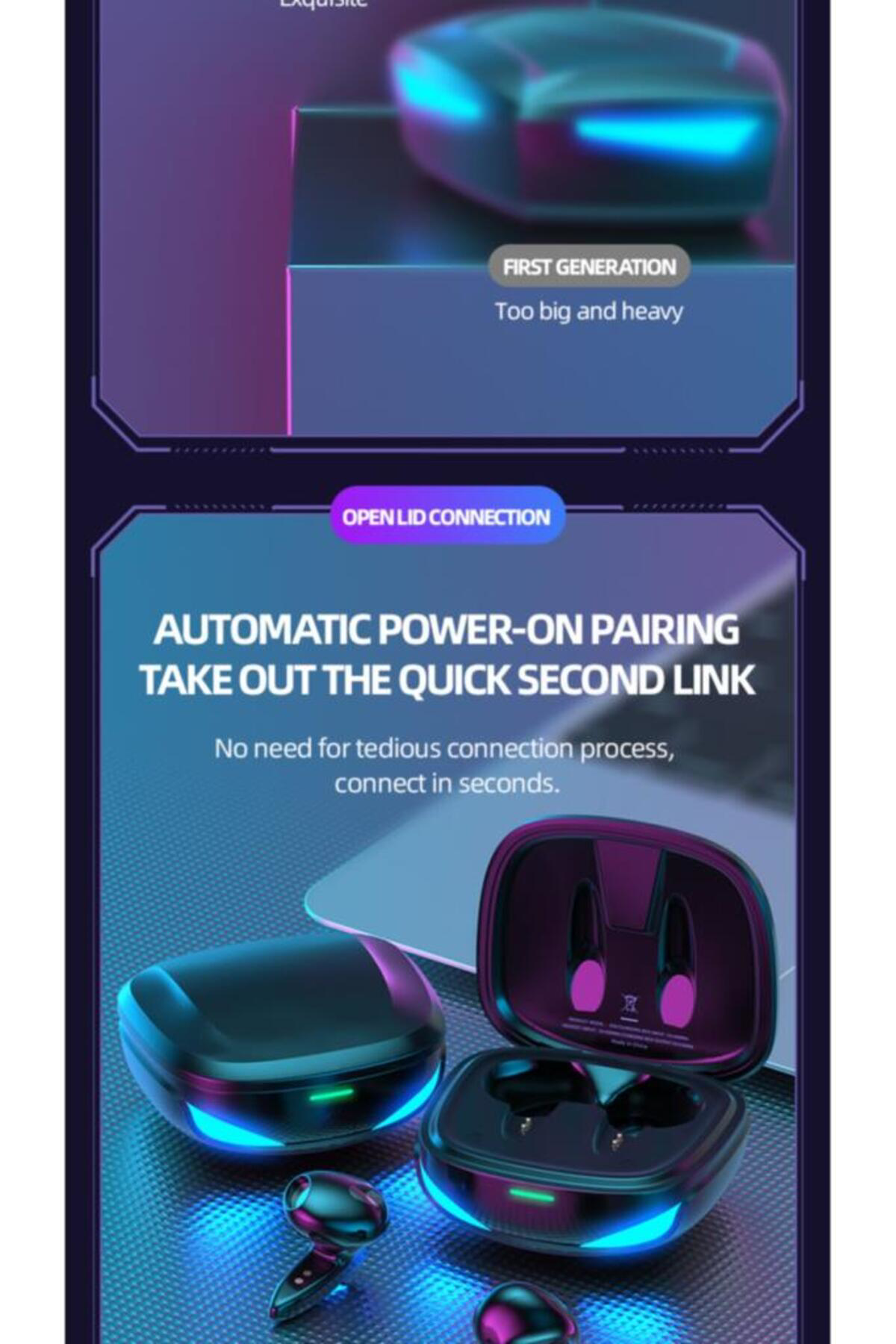 Torima Kablosuz Oyuncu Kulakliği Rgb İşikli Çift Mikrofonlu 3 Modlu Blue