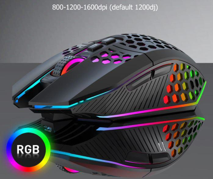 Kablosuz Oyuncu Mouse Rgb LED 2.4G 8 Buton 1600DPİ Şarj Edilebili