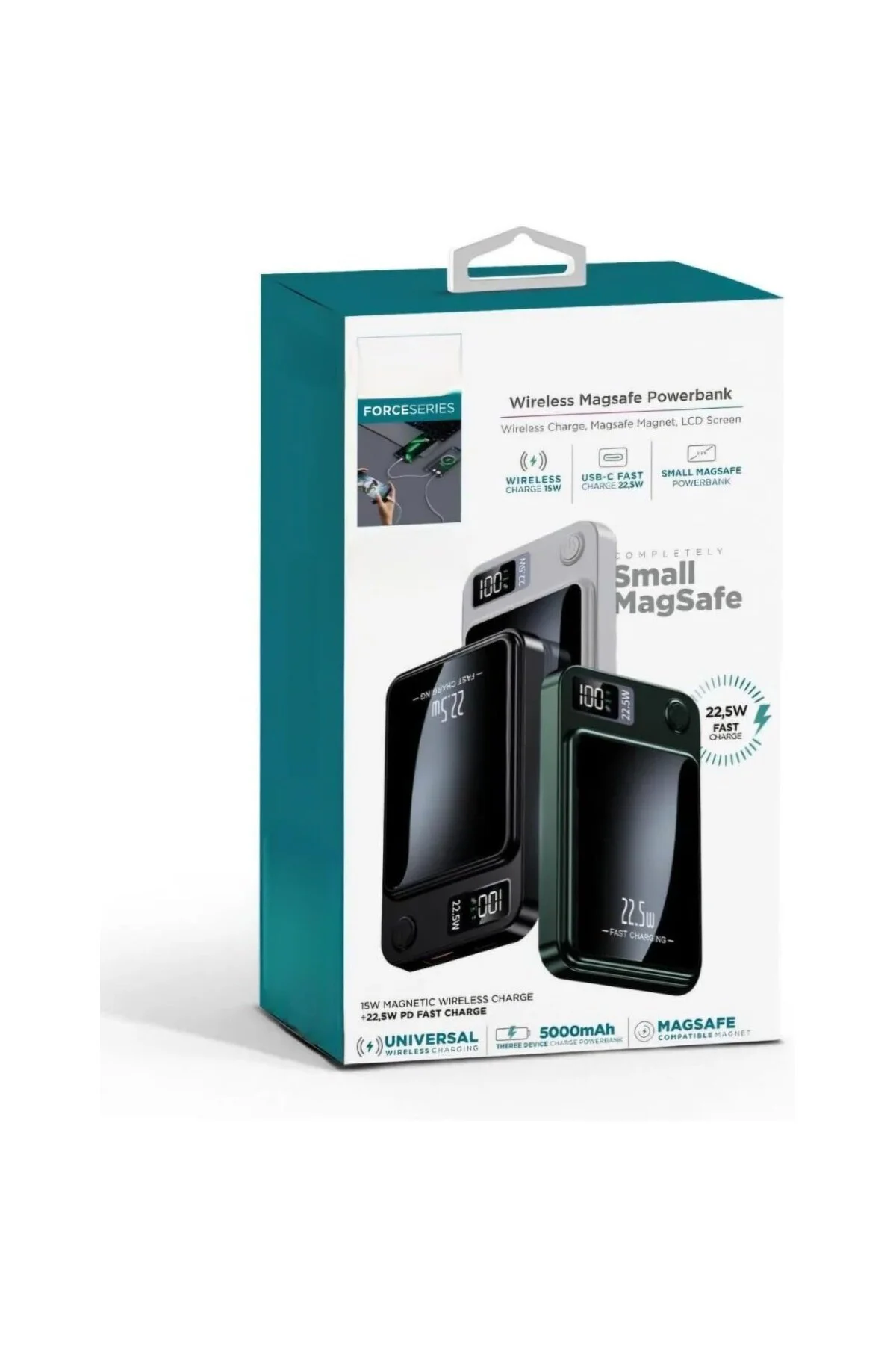 Kablosuz Powerbank, 5000 mAh, 22.5W Hızlı Şarj, Magsafe Uyumlu, L