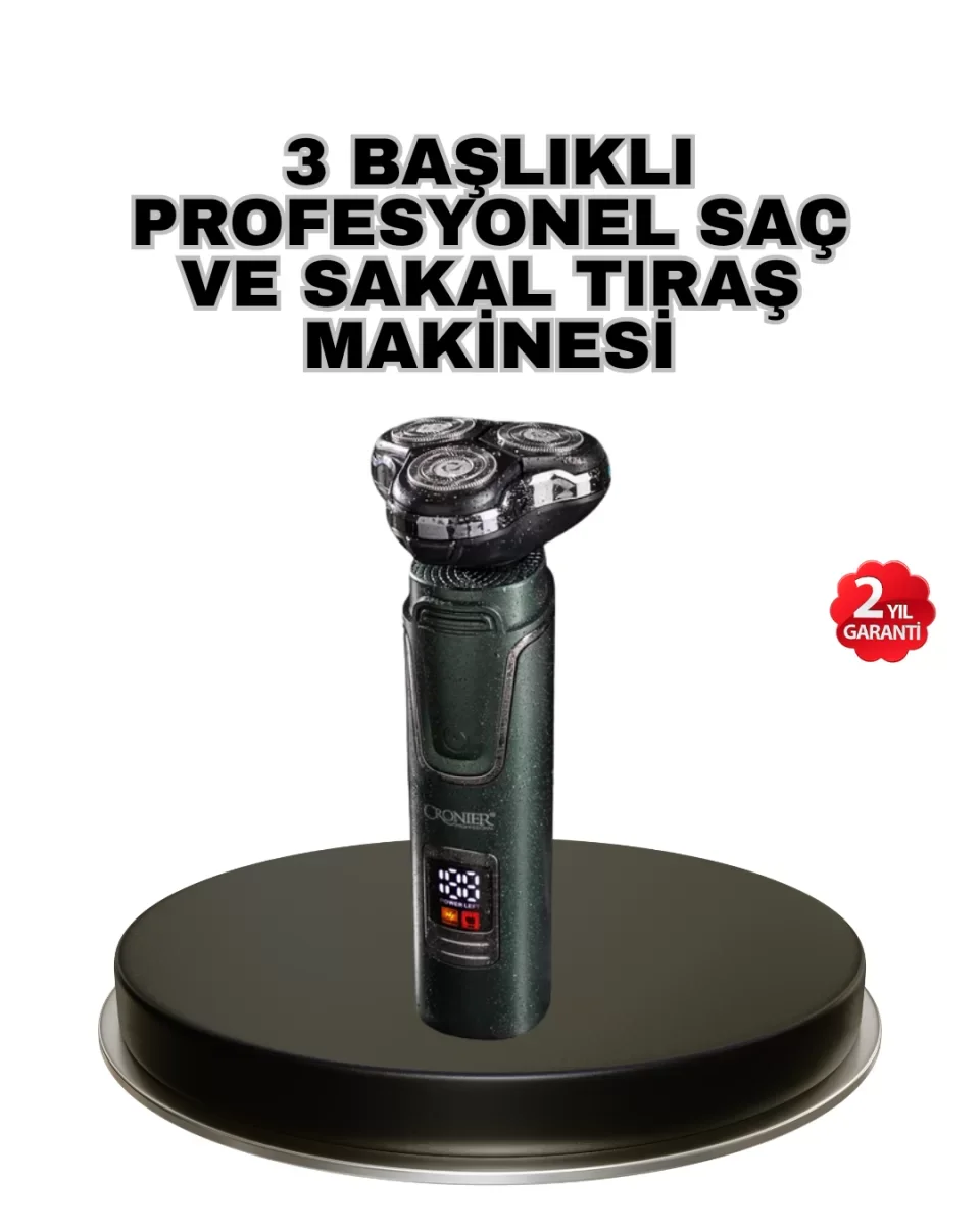 Kablosuz Profesyonel Erkek Bakım Seti – 3 Başlıklı, 3D Akıllı Kesim, Taşınabilir - Lisinya