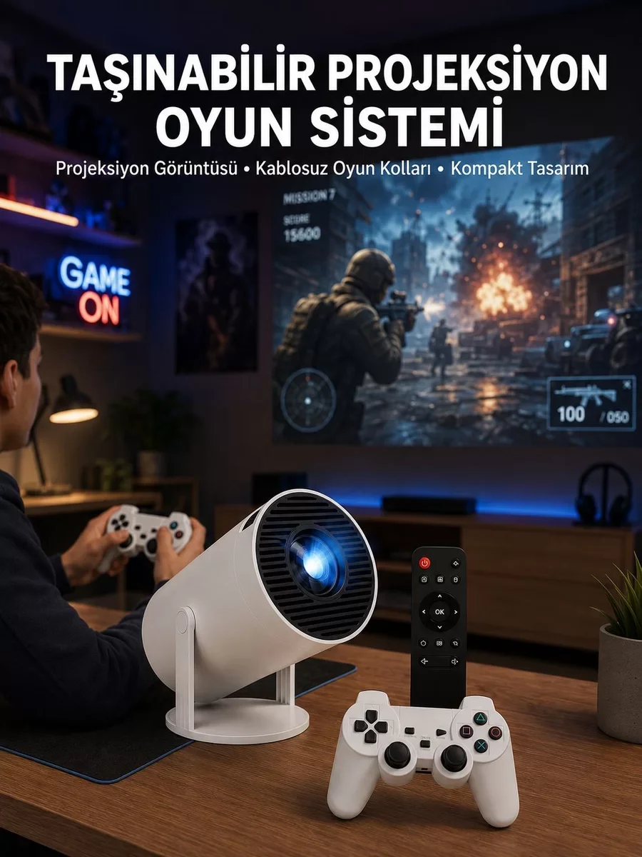 Kablosuz Projeksiyon Cihazı: Oyun Konsolu ve Ev Sineması İçin Yeni Nesil Deneyim