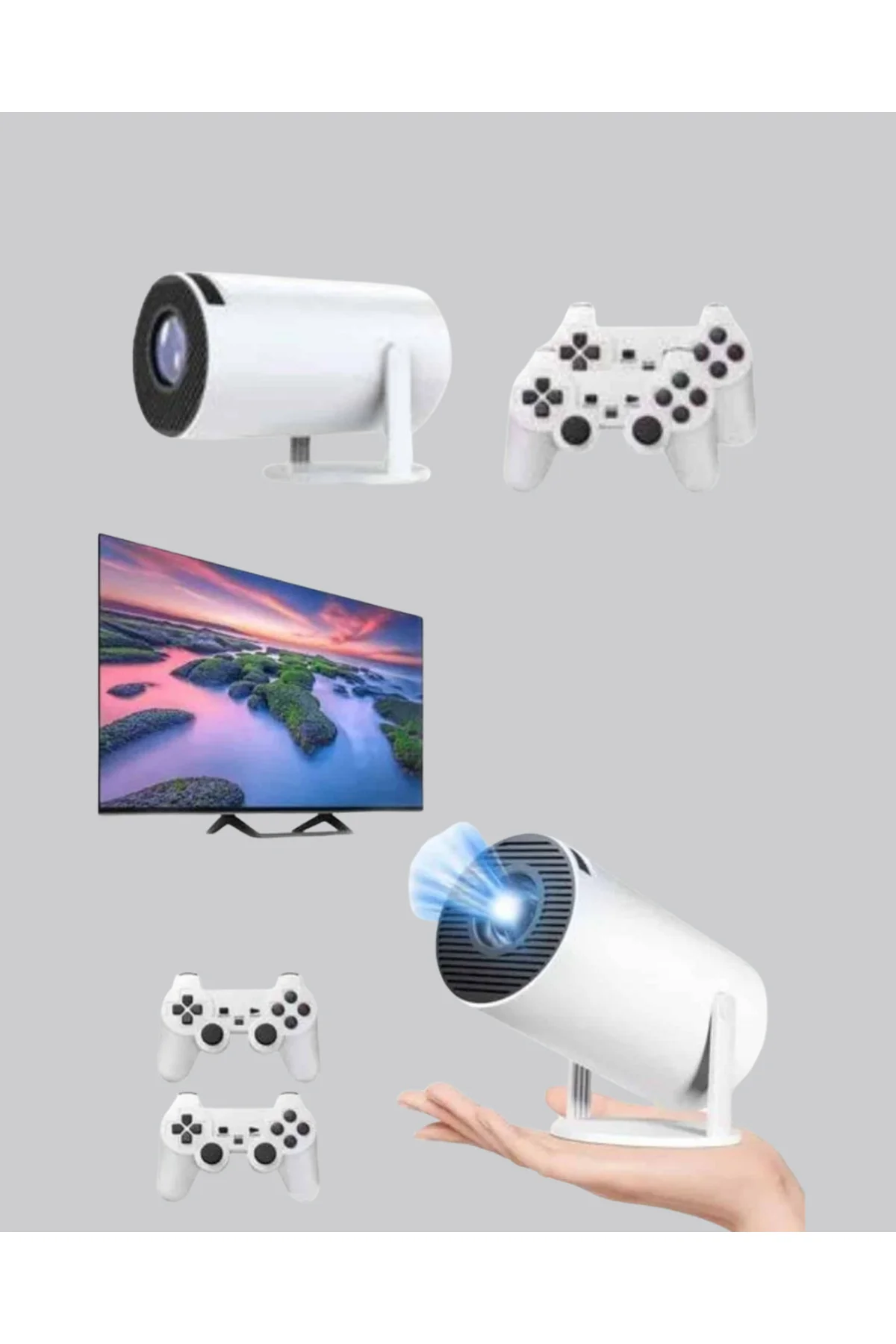 Kablosuz Projeksiyon Cihazı 4K Destekli HDMI USB Oyun Uyumlu