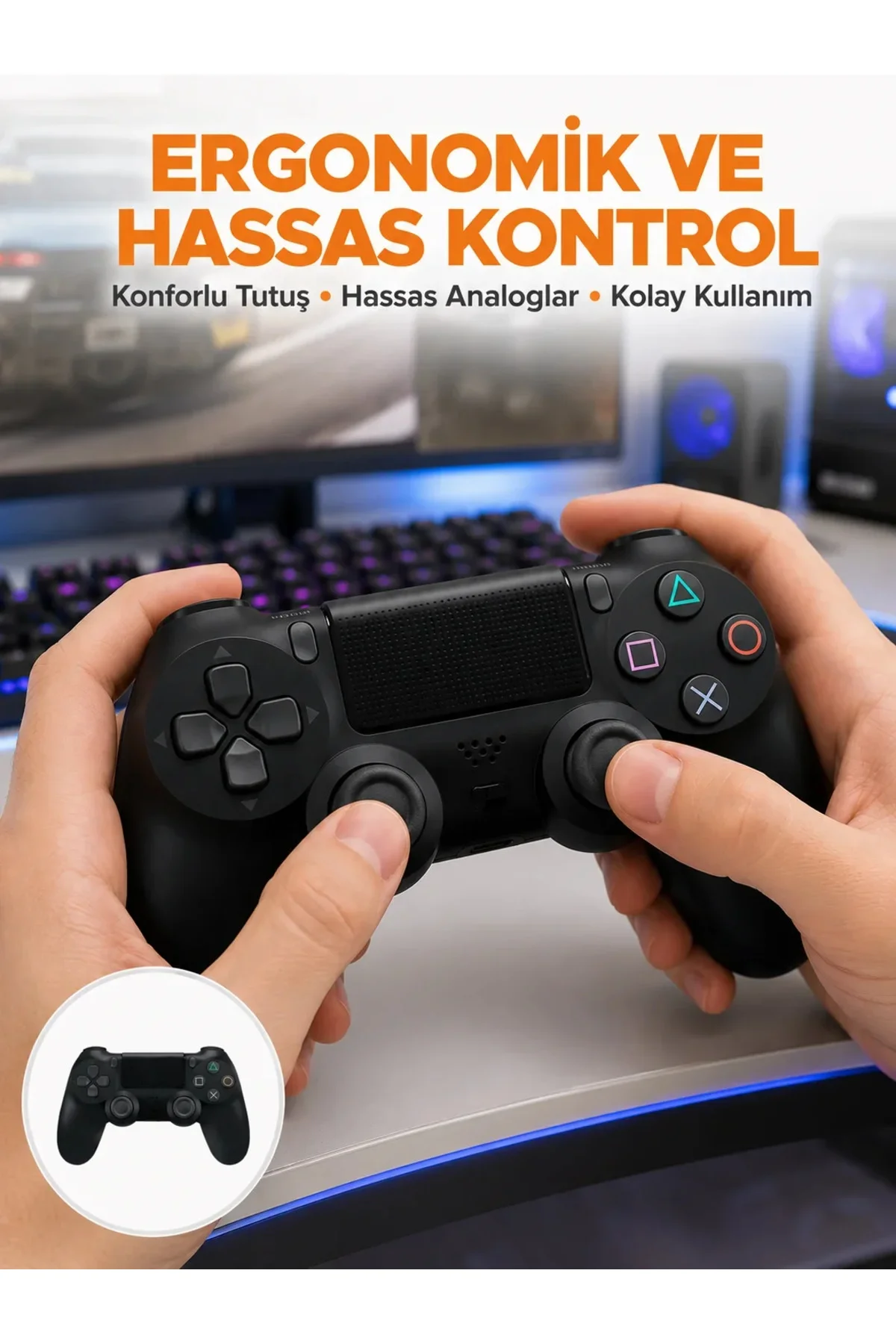 Kablosuz PS4 Oyun Kolu – Çift Titreşimli Motor, Uzun Pil Ömrü ve Hassas Kontrol Yeni Nesil Kablosuz PS4 Oyun Kolu – Çift Titreşimli Motor, Uzun Pil Ömrü ve Hassas Kontrol Yeni Nesil