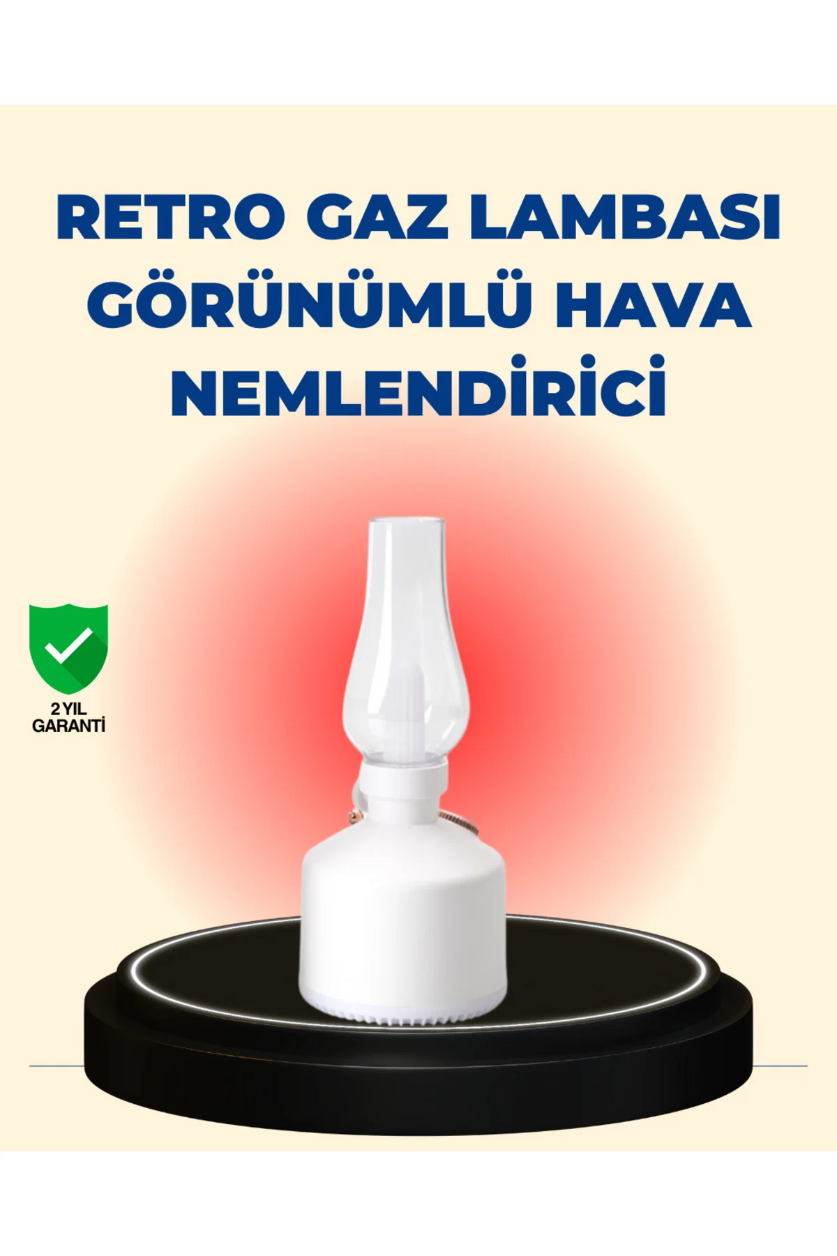 Kablosuz Retro Buhar Makinesi Gaz Lambası Tasarım Ledli Difüzör