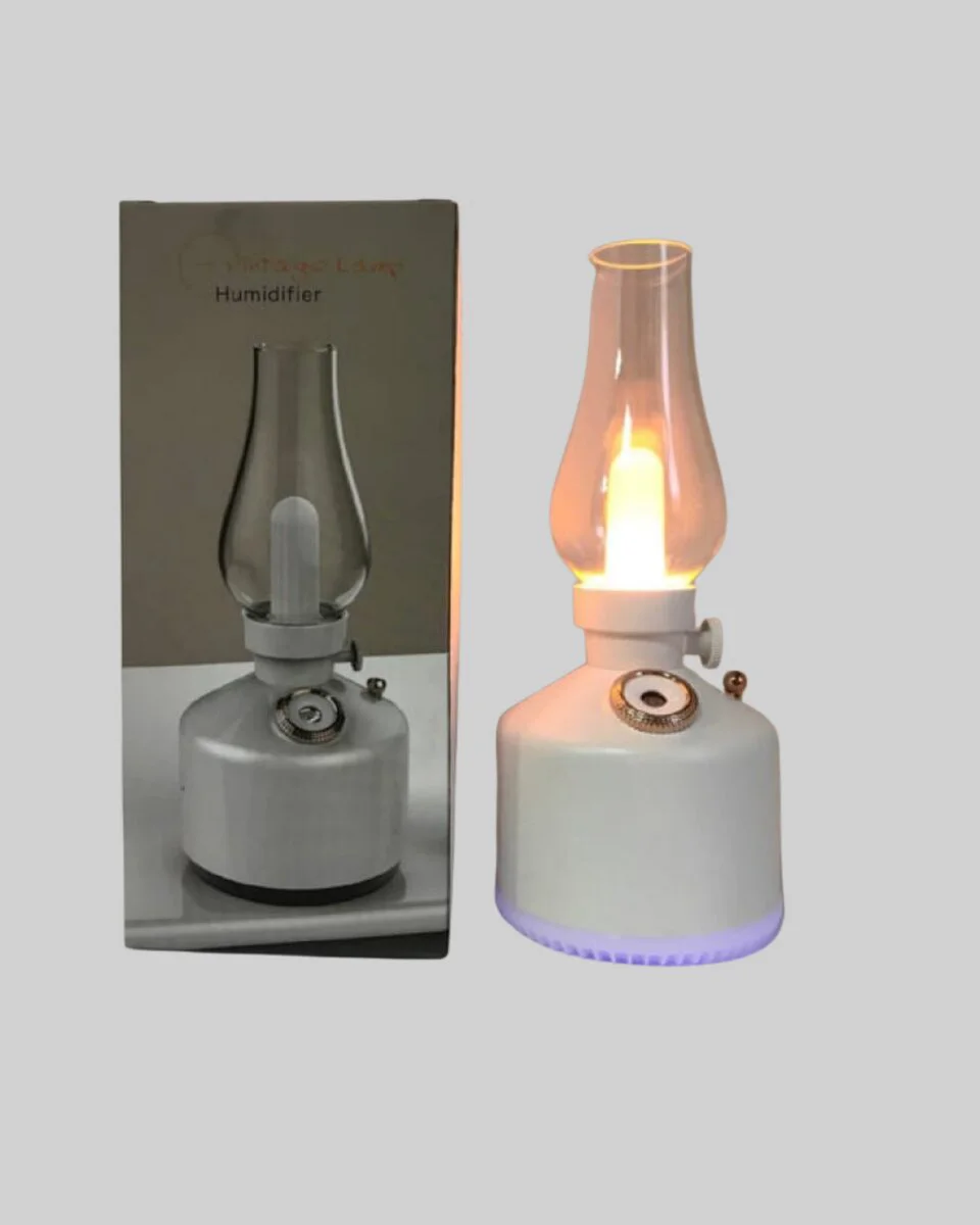 Kablosuz Retro Buhar Makinesi & Gaz Lambası Tasarım Ledli Aromaterapi Difüzörü - 6 Saat Pil Süresi