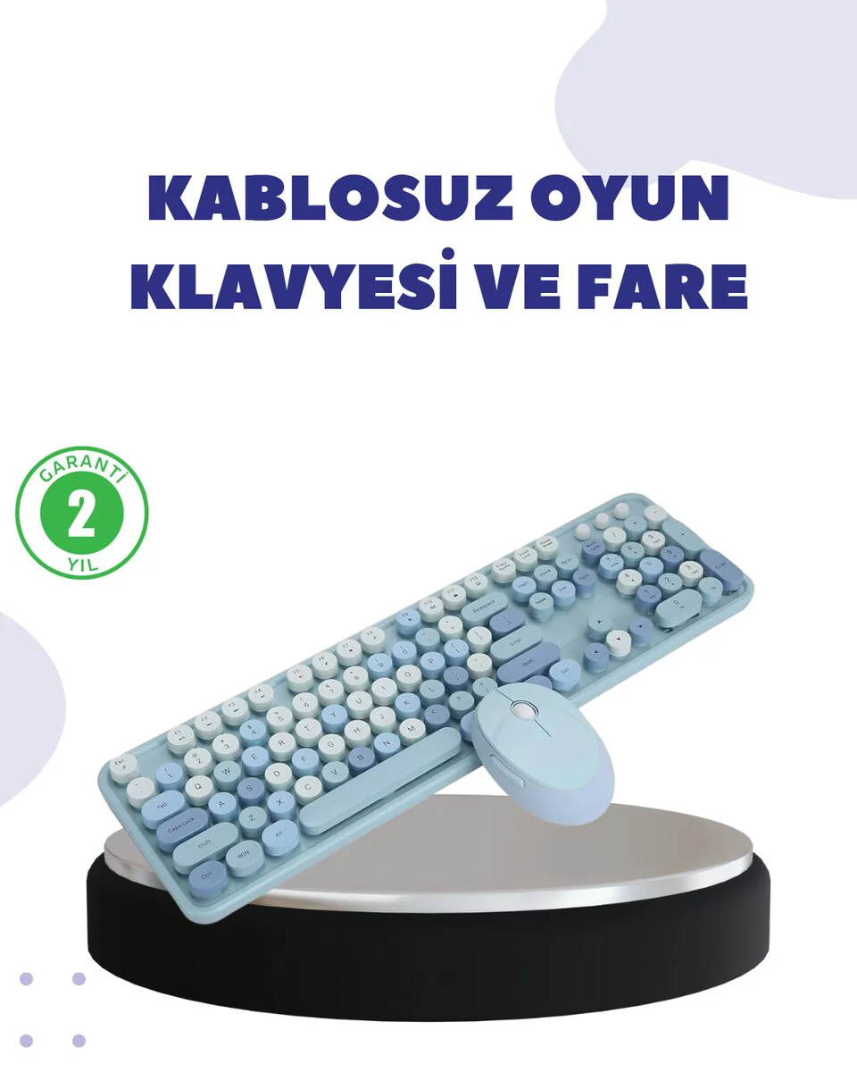 Kablosuz Retro Klavye ve Mouse Seti – 104 Tuşlu Sessiz Yazım Fiyatı, Yorumları ve Özellikleri