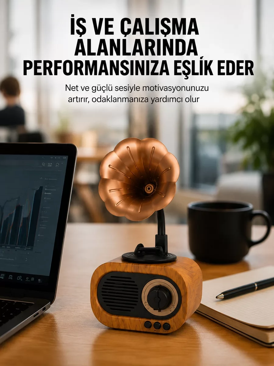 Kablosuz Retro Radyo Hoparlör 5W Güçlü Ses ve FM Radyo - Nostaljik Tasarım