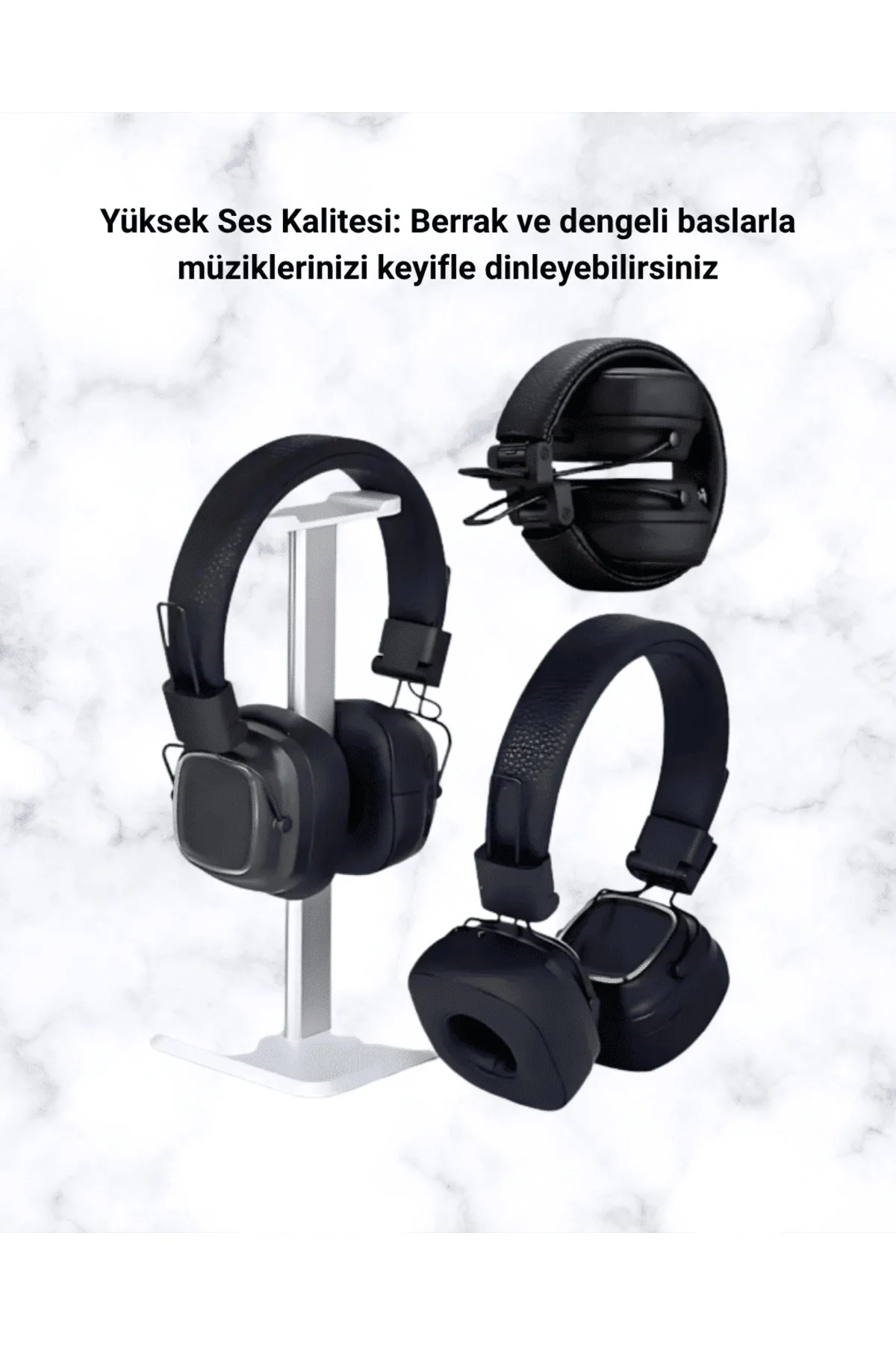 Kablosuz RGB Işıklı Katlanabilir Bluetooth Kulak Üstü Kulaklık - Görsel 4