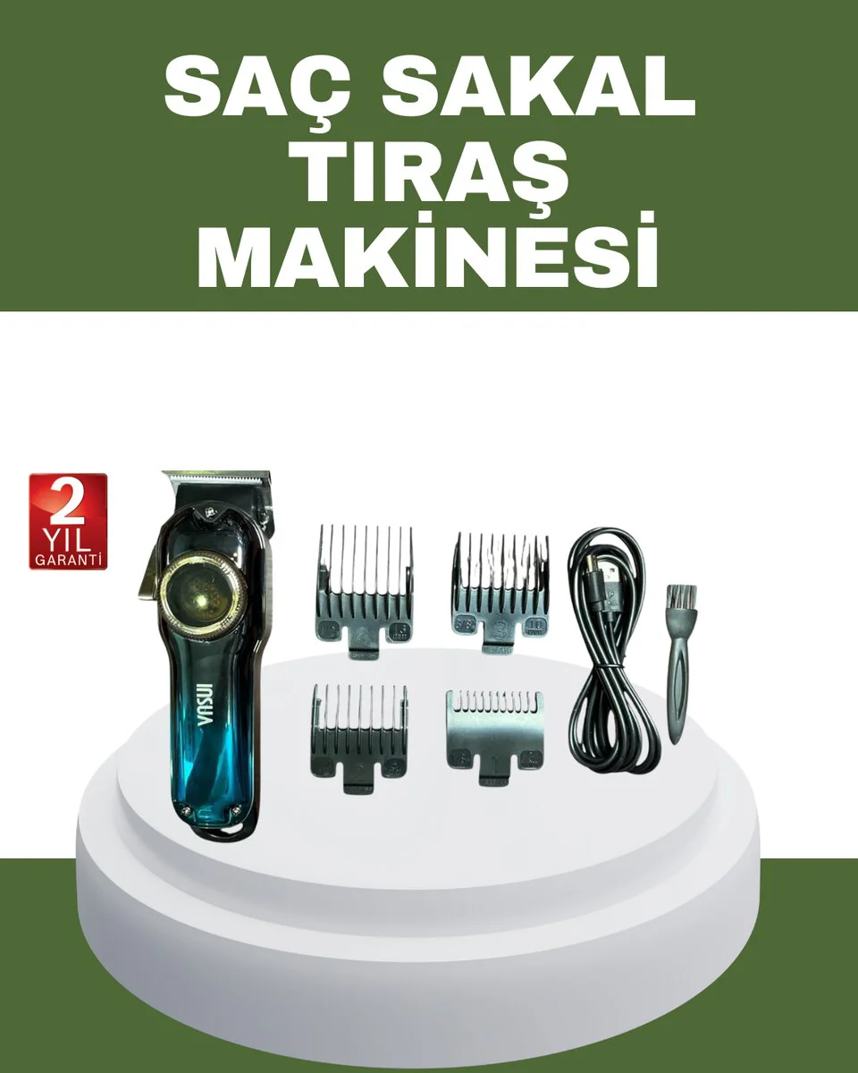 Kablosuz Saç Kesim Makinesi - Güçlü 6800 RPM Motor ve Paslanmaz Çelik Bıçaklı Profesyonel Cihaz