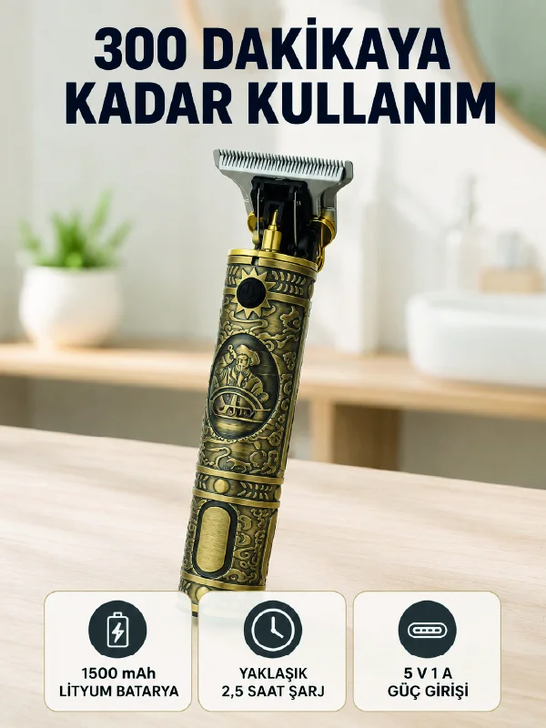 Kablosuz Saç Sakal Kesme Makinesi T Tipi Metal Bıçaklı 3 Kademeli Taraklı Fiyatı, Yorumları ve Özellikleri