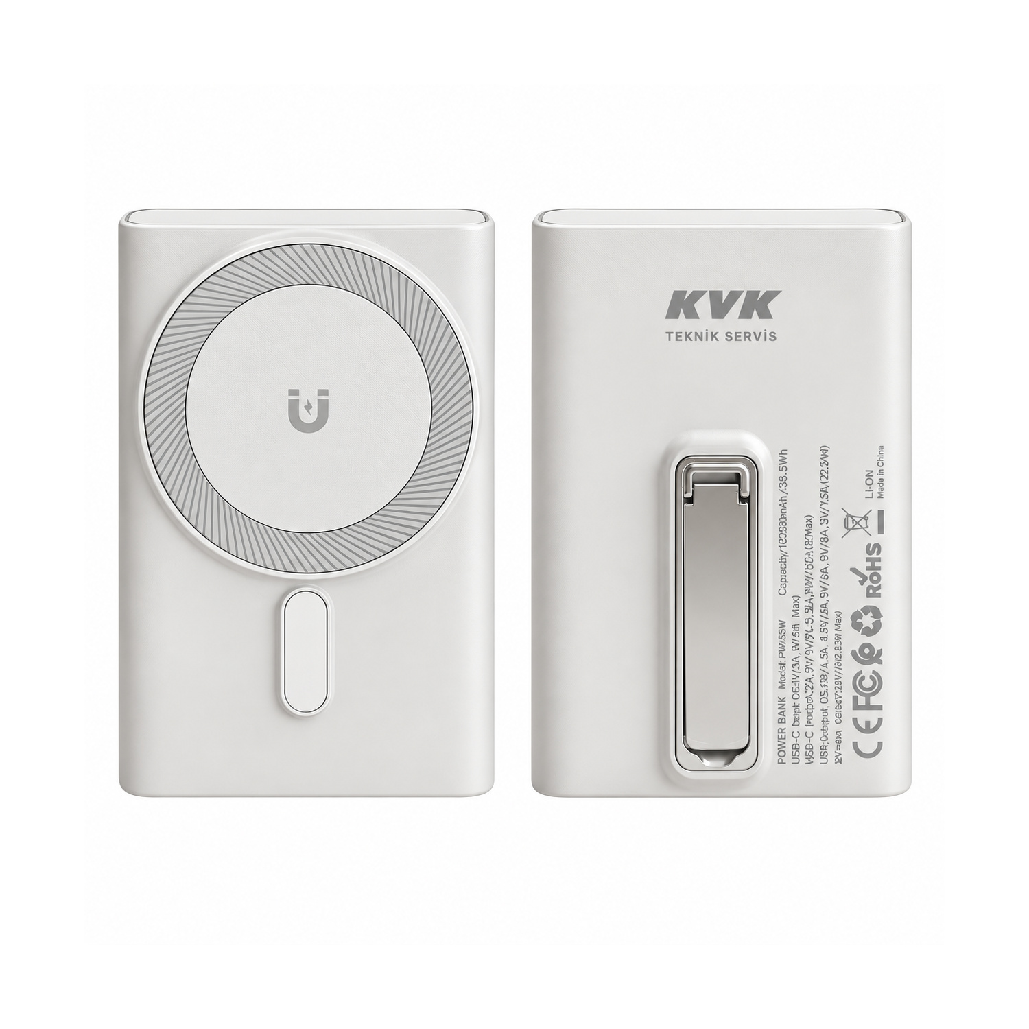 Kablosuz Şarj Destekli Powerbank 10.000 mAh 22,5W  Beyaz - PW-05W