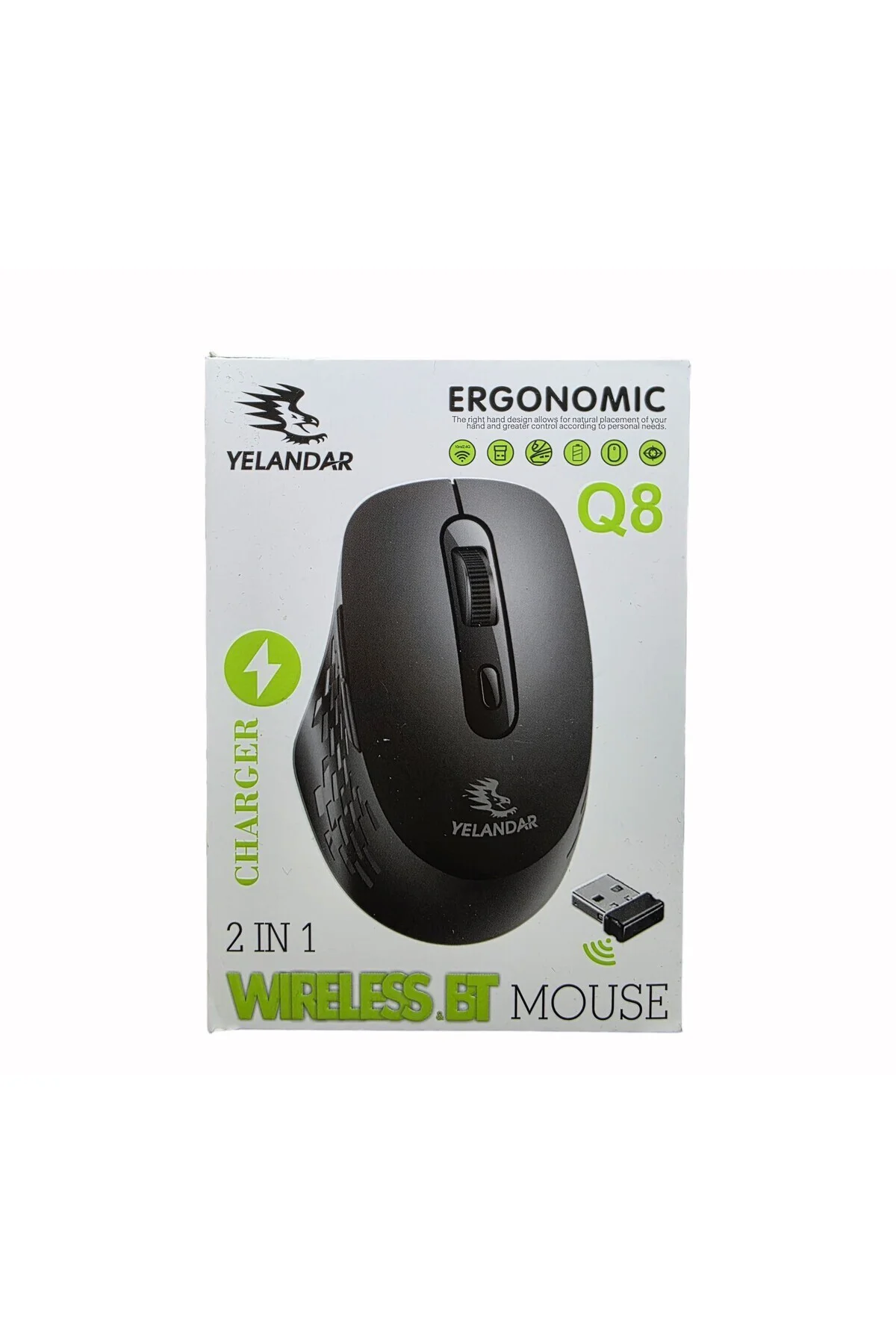 Kablosuz, Şarj Edilebilir 5 Tuşlu Bilgisayar Faresi (Q8) - Kablosuz Mouse