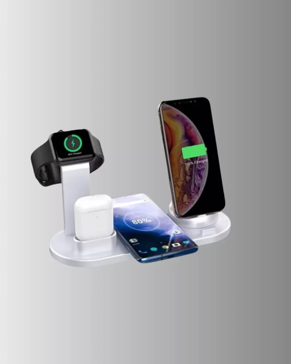 Kablosuz Şarj İstasyonu 4’ü 1 Arada iPhone Watch ve AirPods Uyumlu - Masaüstü Düzeni ve Şarj Çözümü